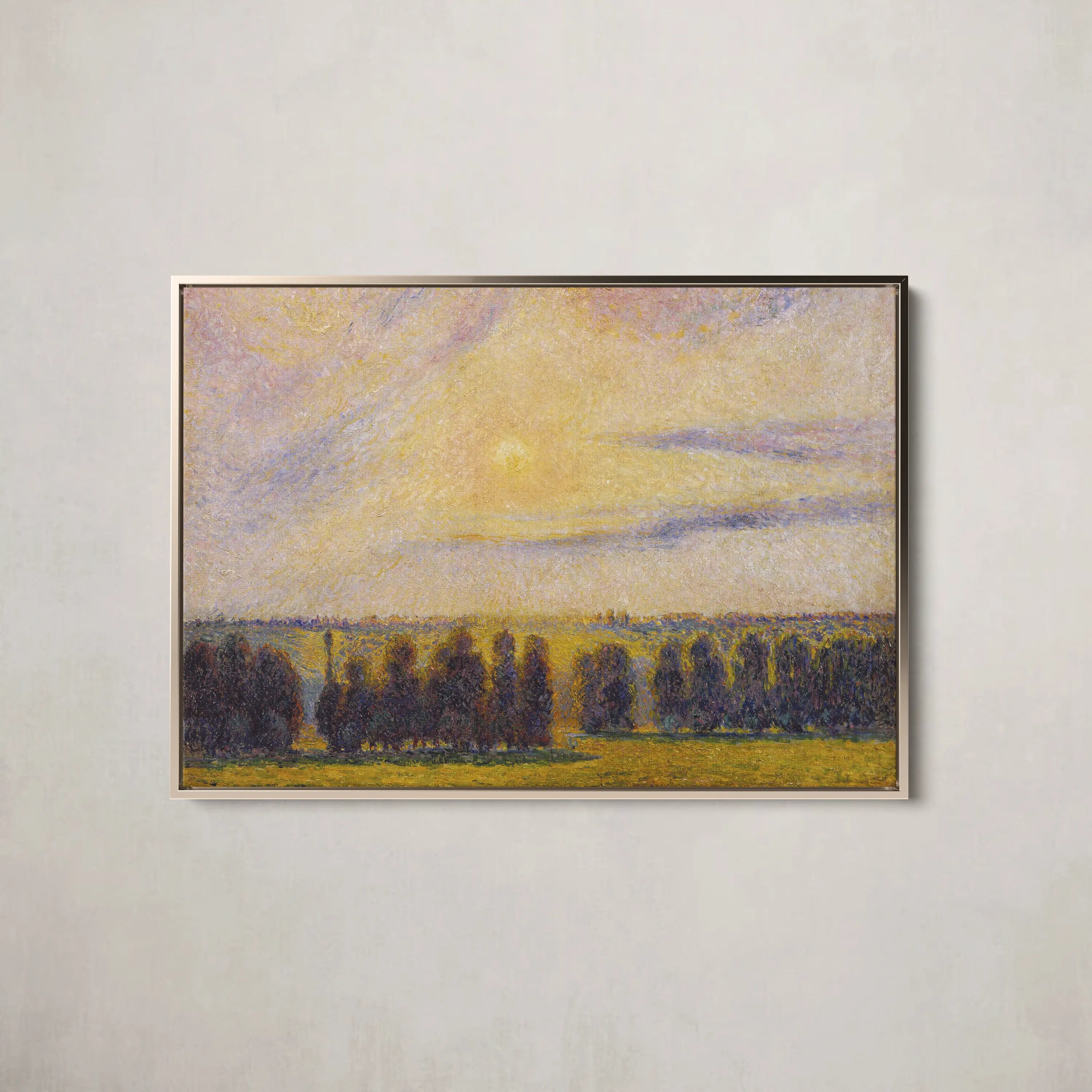 Sunset at Eragny by Camille Pissarro (French, 1830-1903)