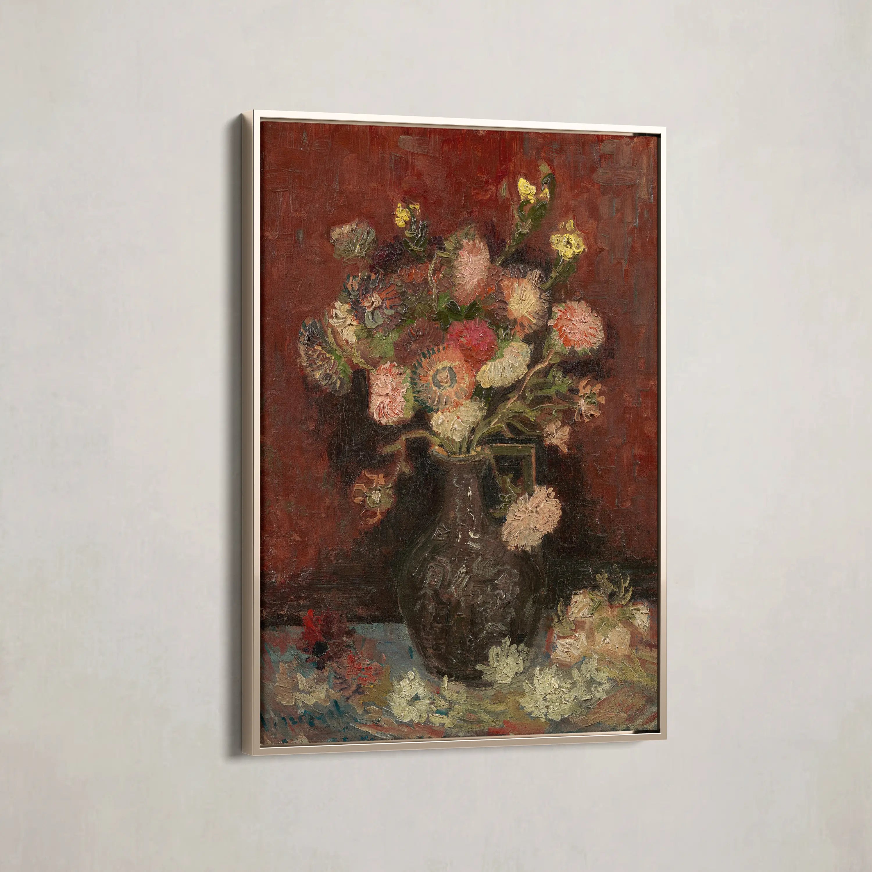 Vase with Chinese asters and gladioli (1886) by Vincent van Gogh