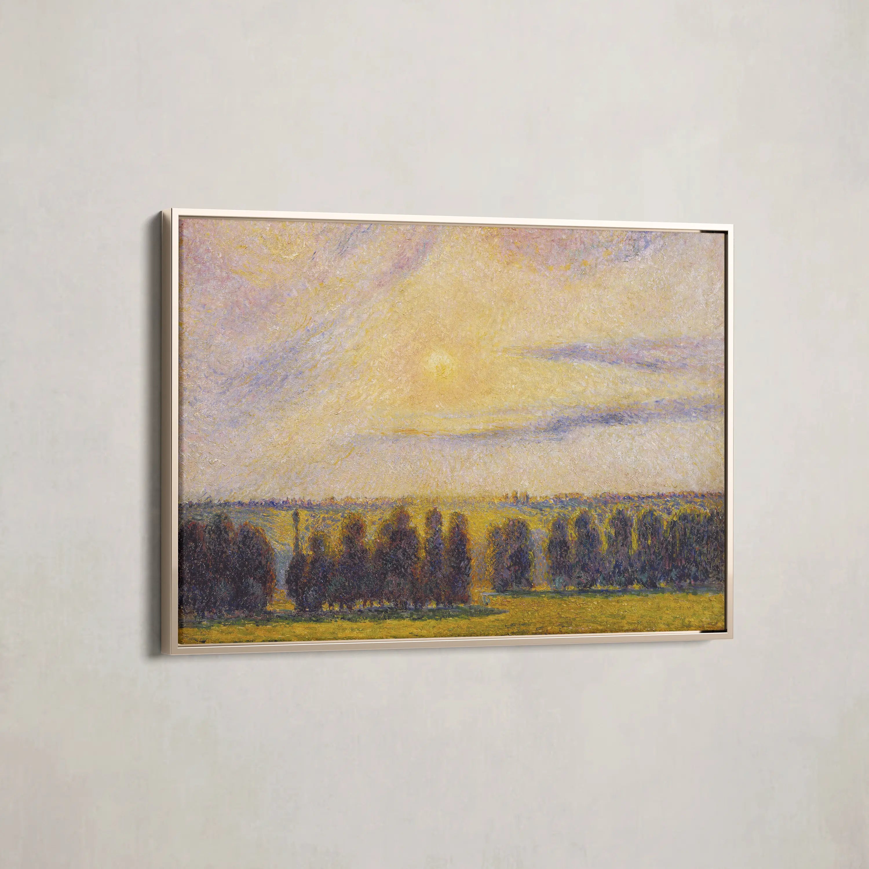 Sunset at Eragny by Camille Pissarro (French, 1830-1903)