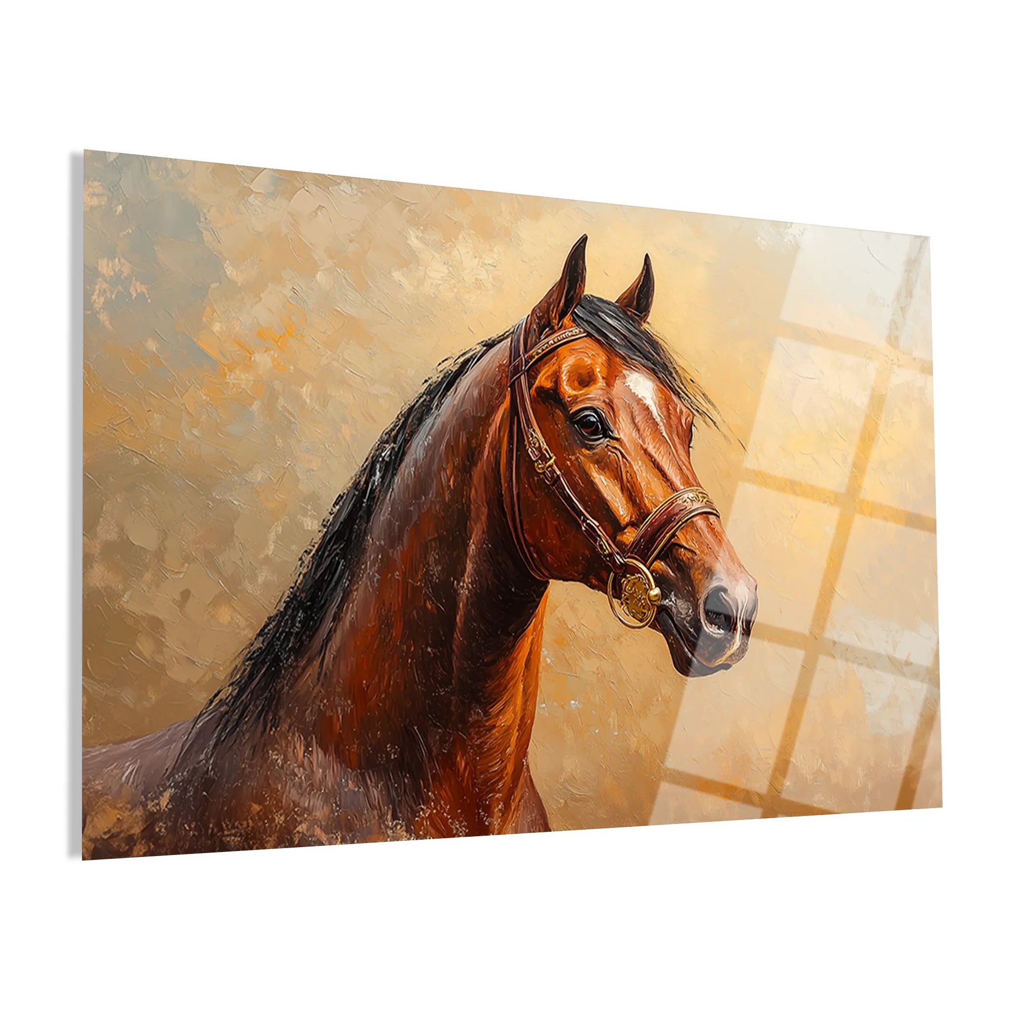 Horses Glass Wall Art GAD066-H 90 x 60 cm