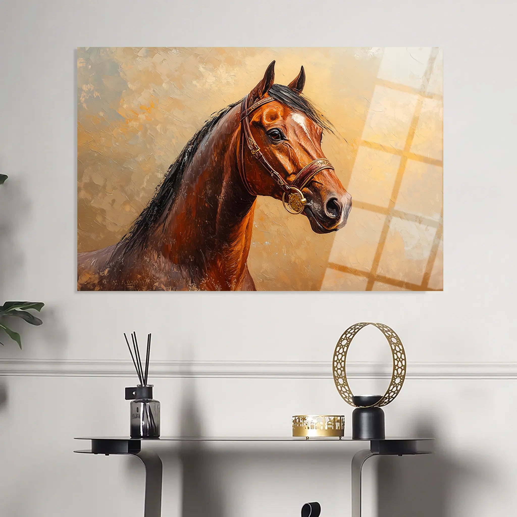 Horses Glass Wall Art GAD066-H 90 x 60 cm