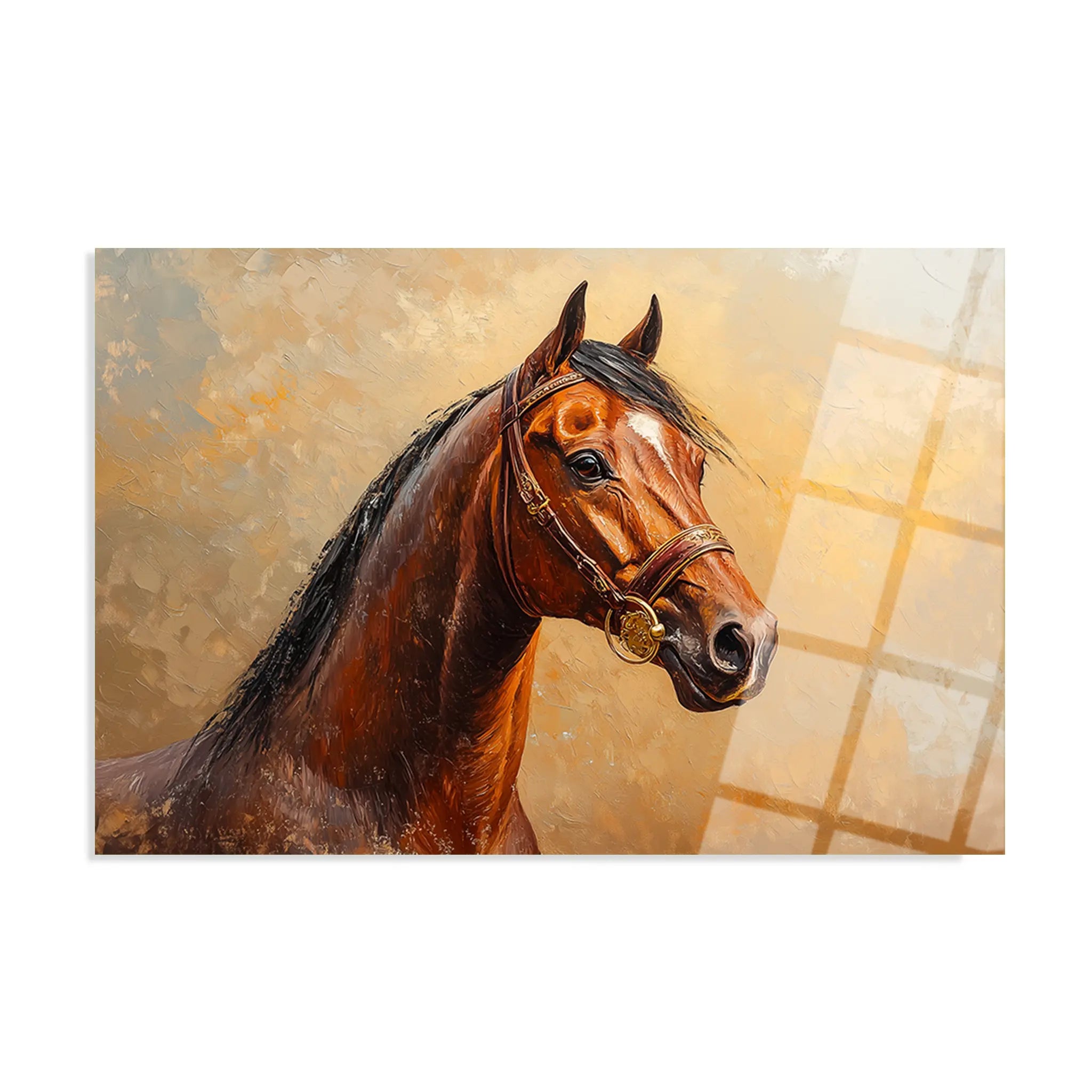 Horses Glass Wall Art GAD066-H 90 x 60 cm