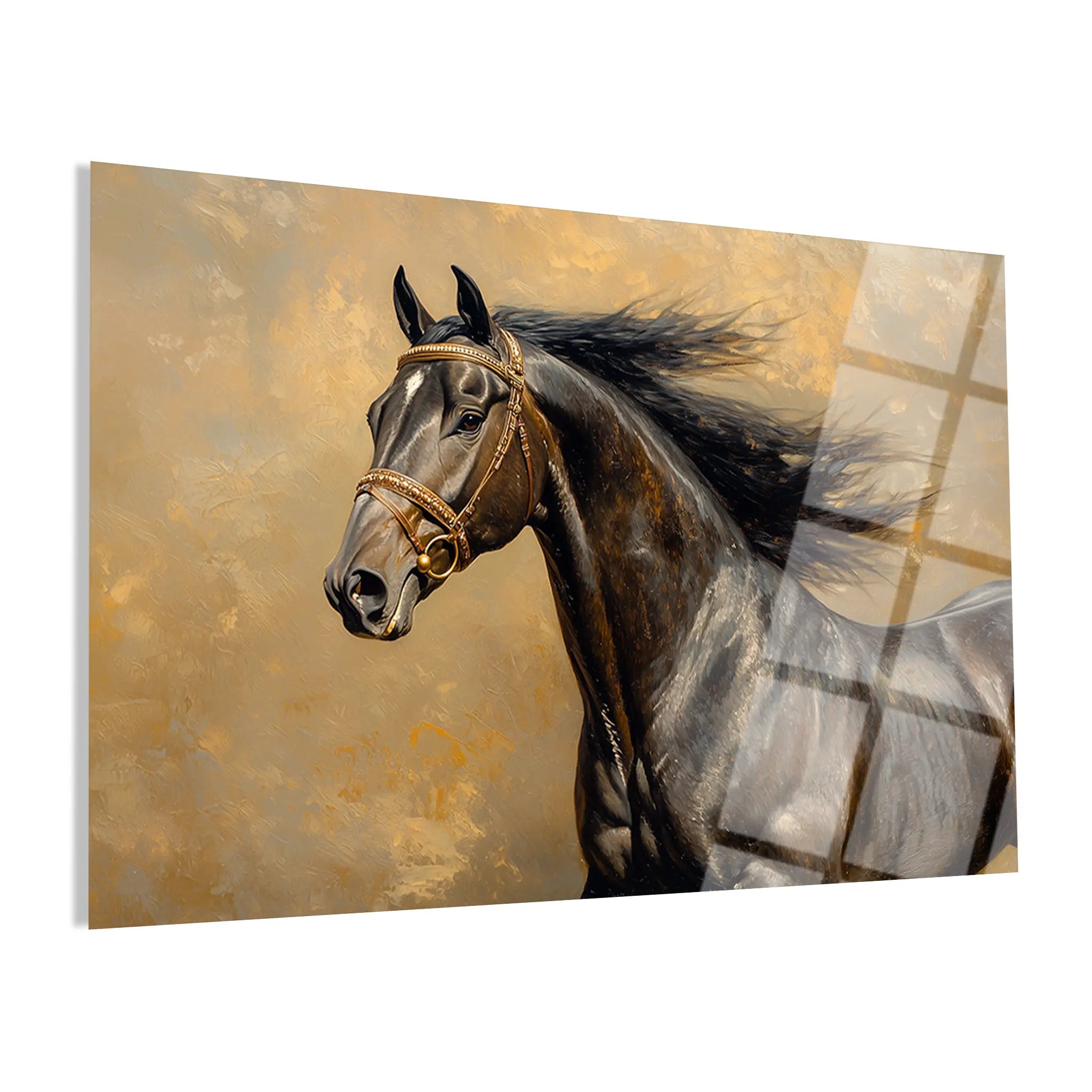 Horses Glass Wall Art GAD071-H 90 x 60 cm