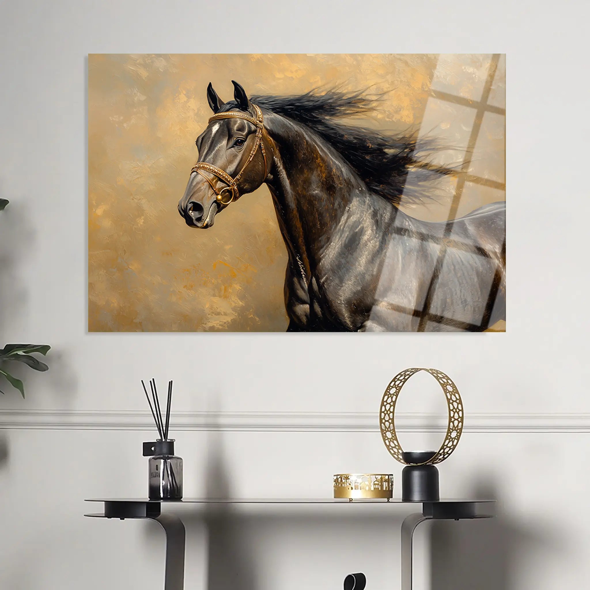 Horses Glass Wall Art GAD071-H 90 x 60 cm