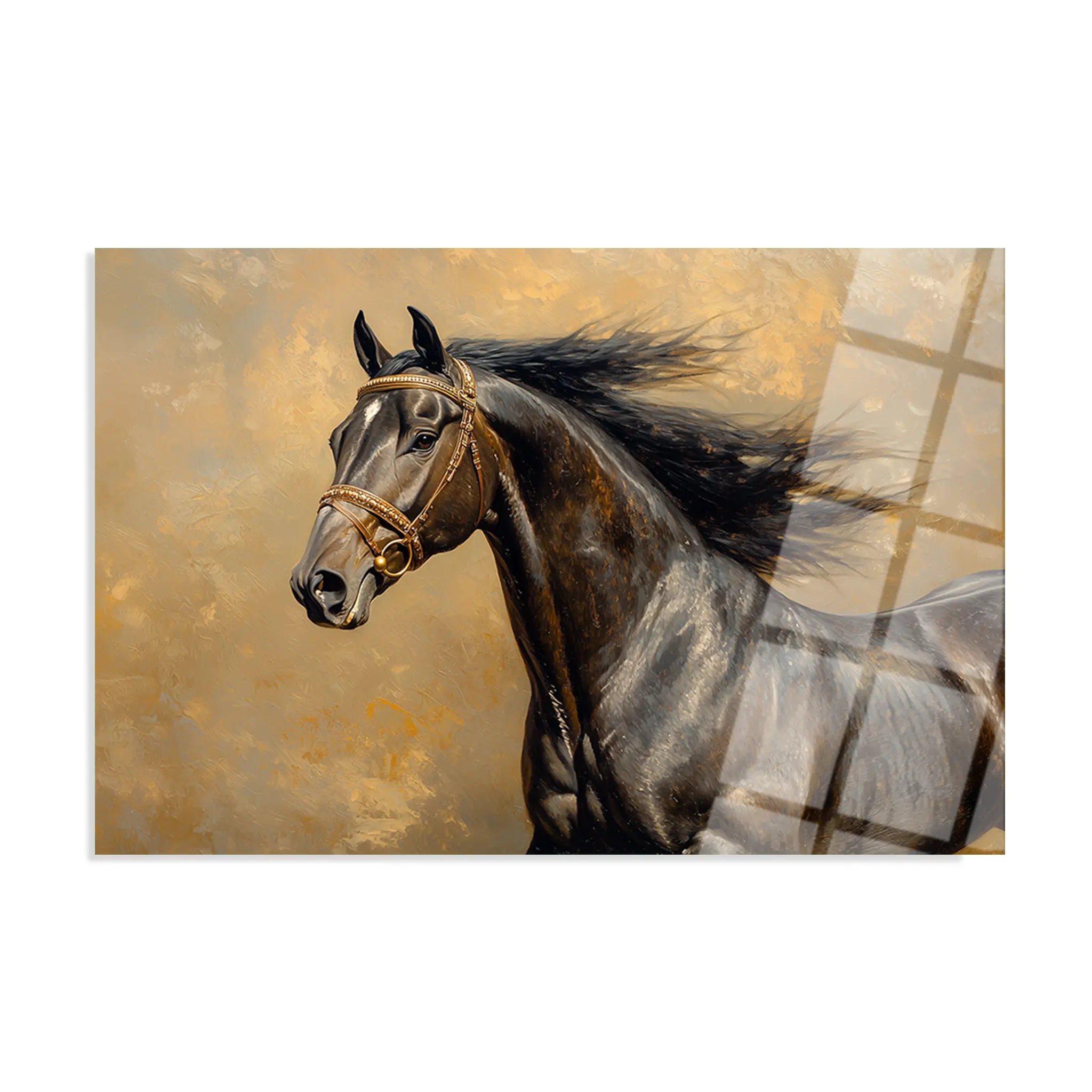 Horses Glass Wall Art GAD071-H 90 x 60 cm