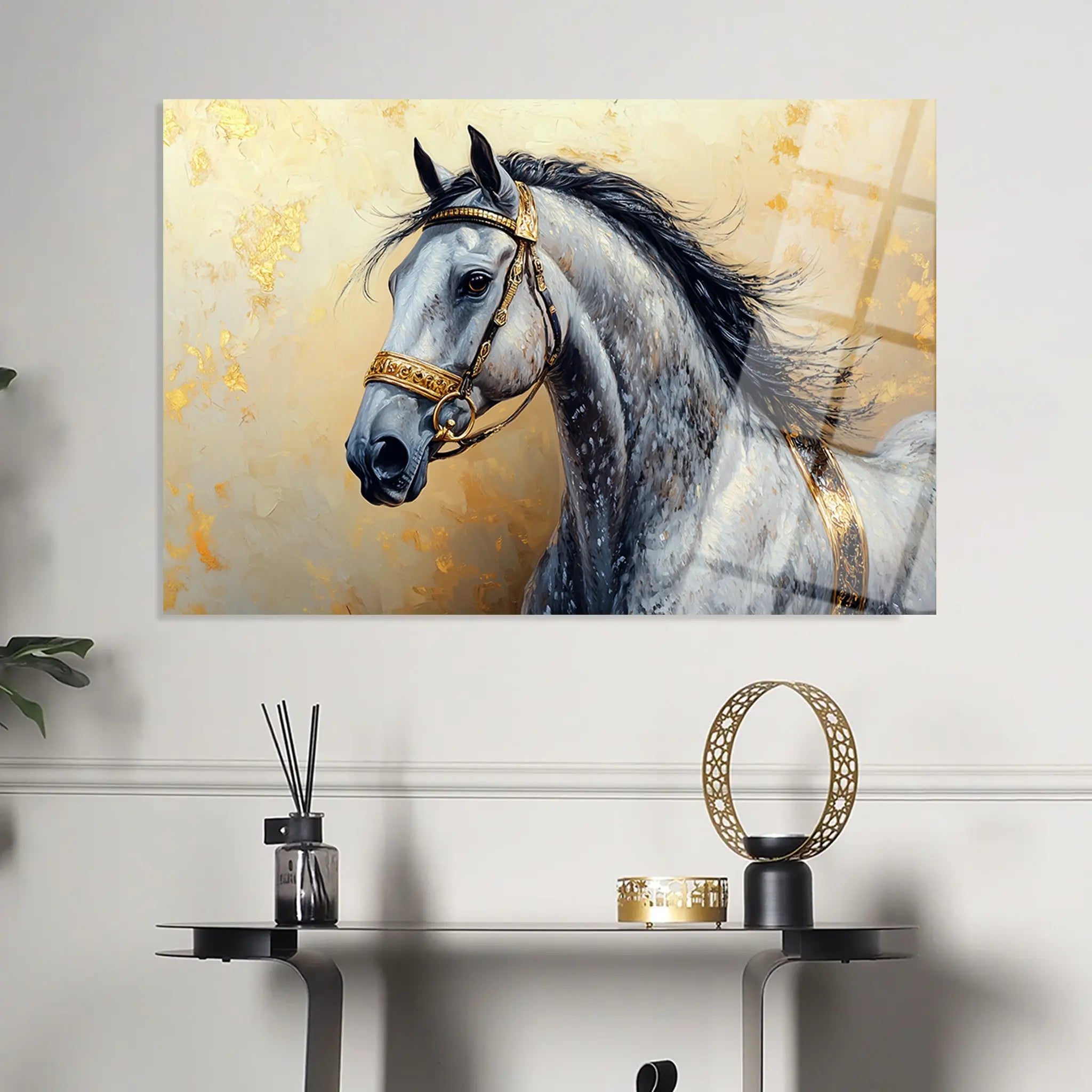 Horses Glass Wall Art GAD095-H 90 x 60 cm
