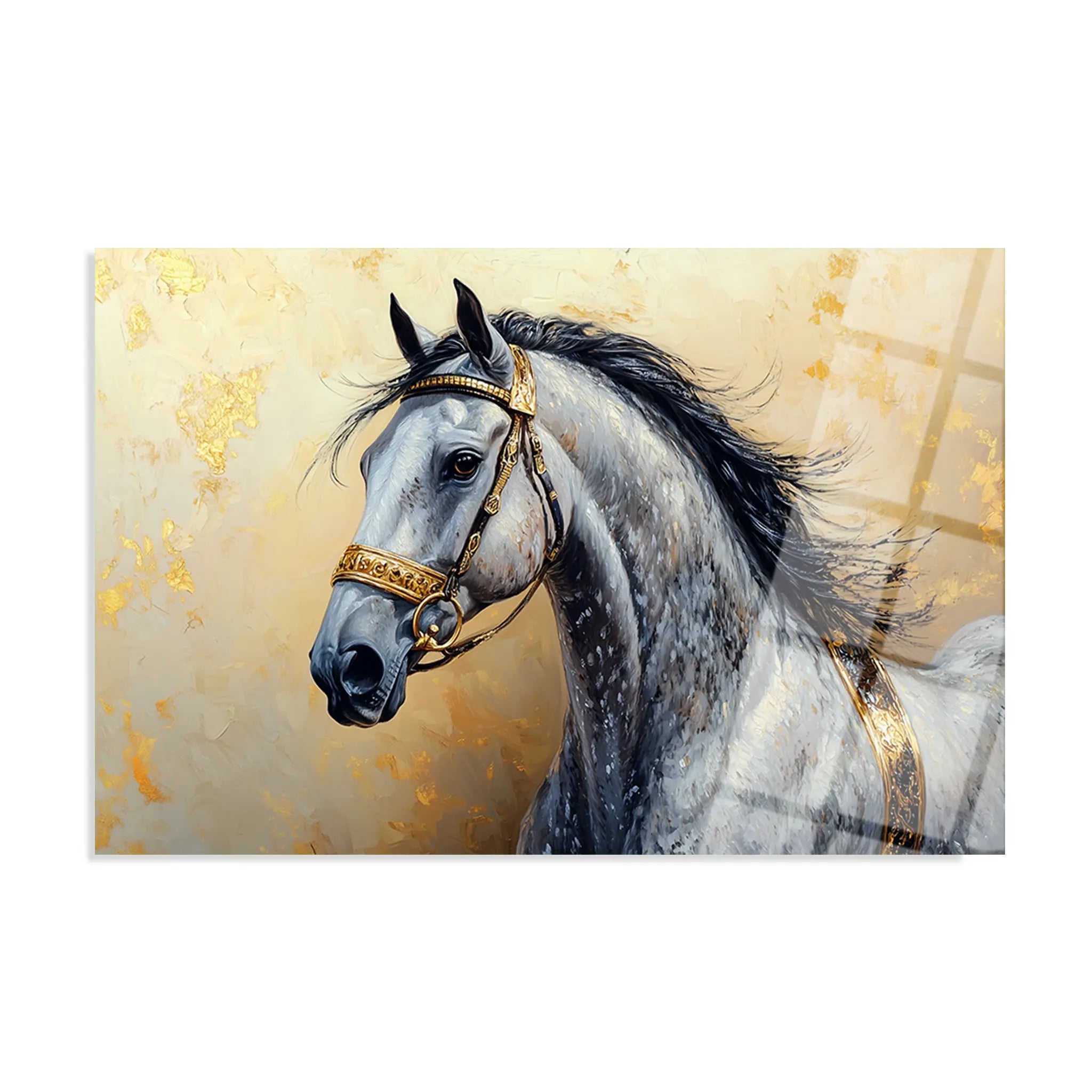 Horses Glass Wall Art GAD095-H 90 x 60 cm