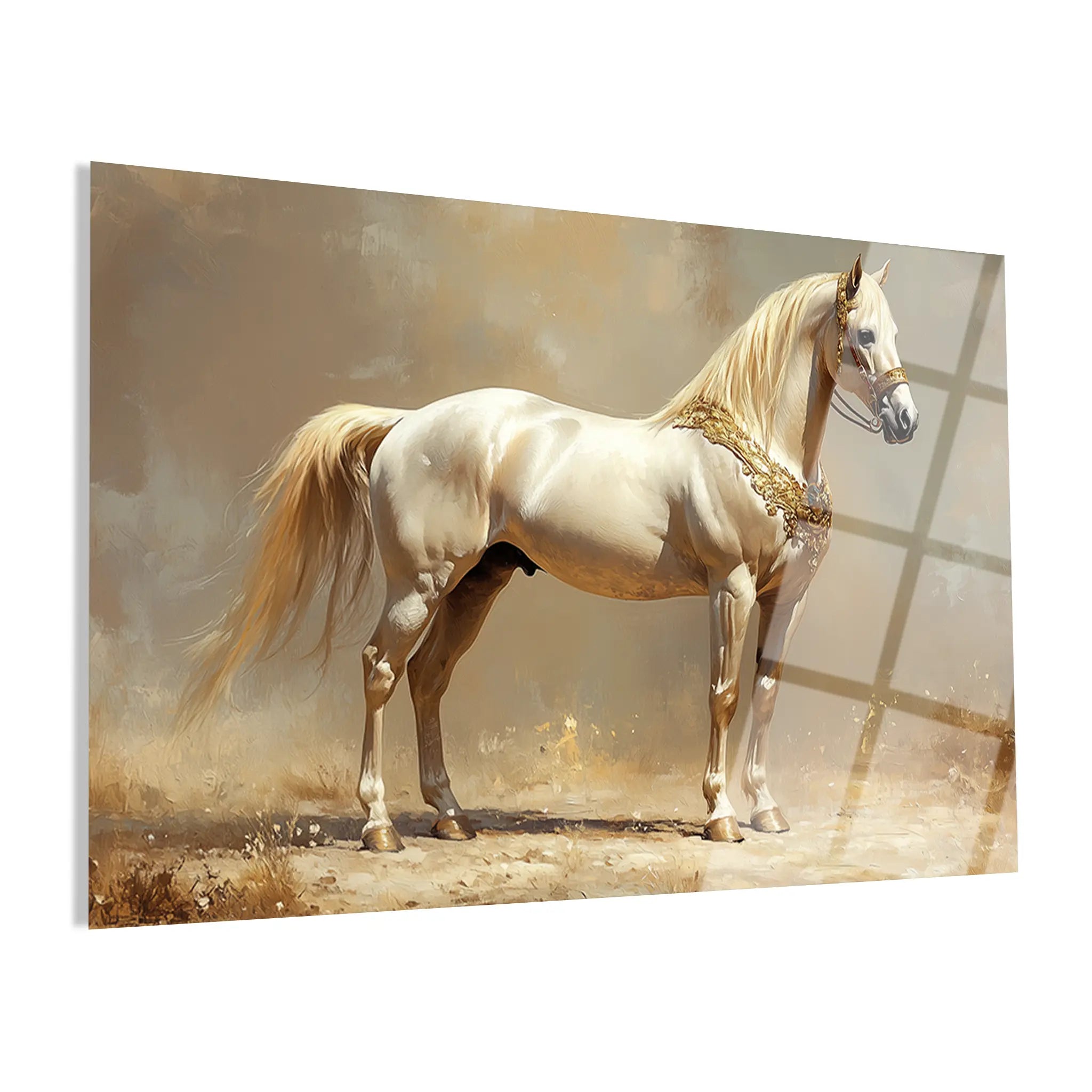 Horses Glass Wall Art GAD098-H 90 x 60 cm