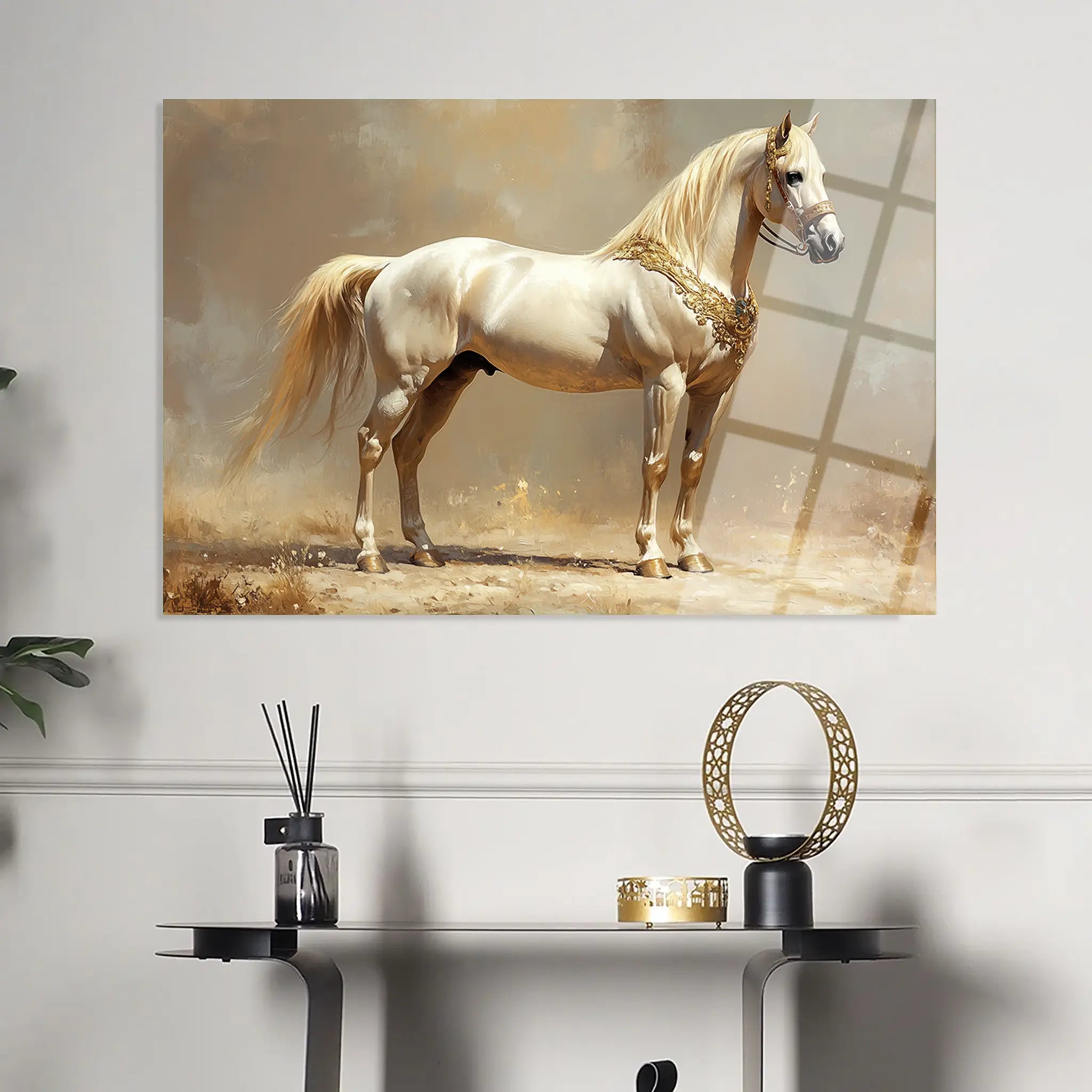 Horses Glass Wall Art GAD098-H 90 x 60 cm