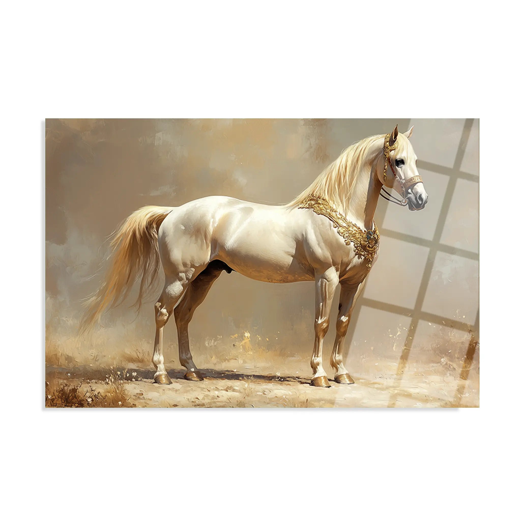 Horses Glass Wall Art GAD098-H 90 x 60 cm