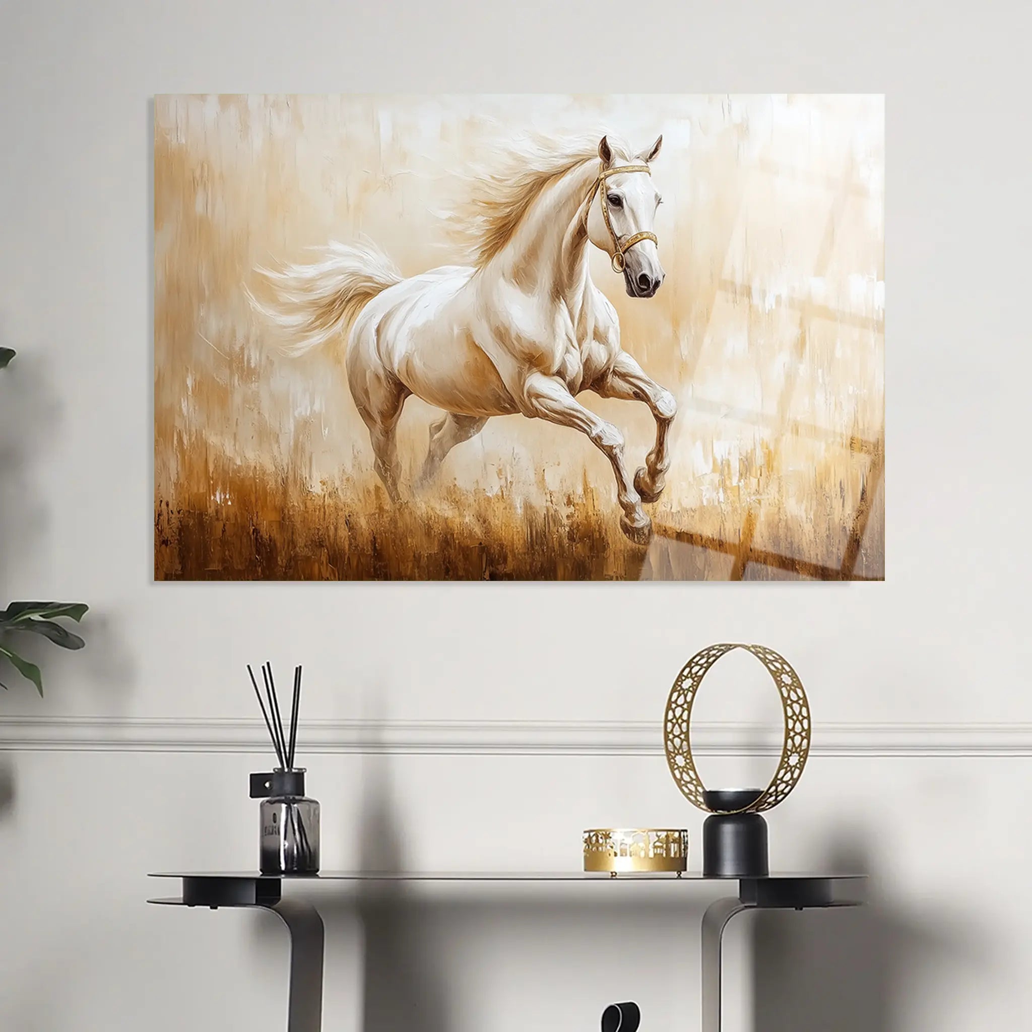 Horses Glass Wall Art GAD104-H 90 x 60 cm