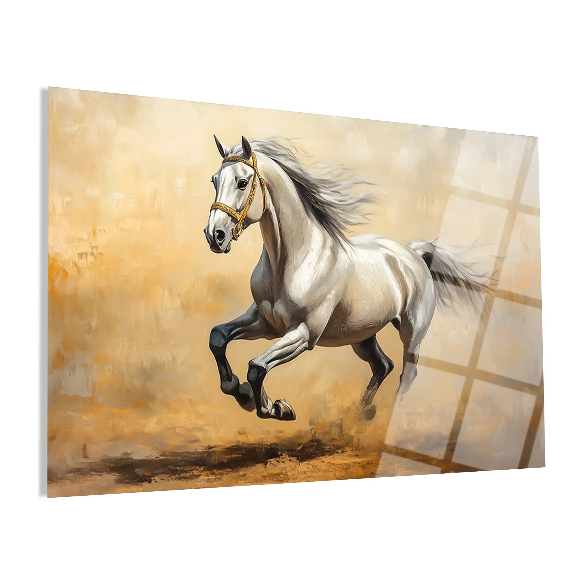 Horses Glass Wall Art GAD108-H 90 x 60 cm