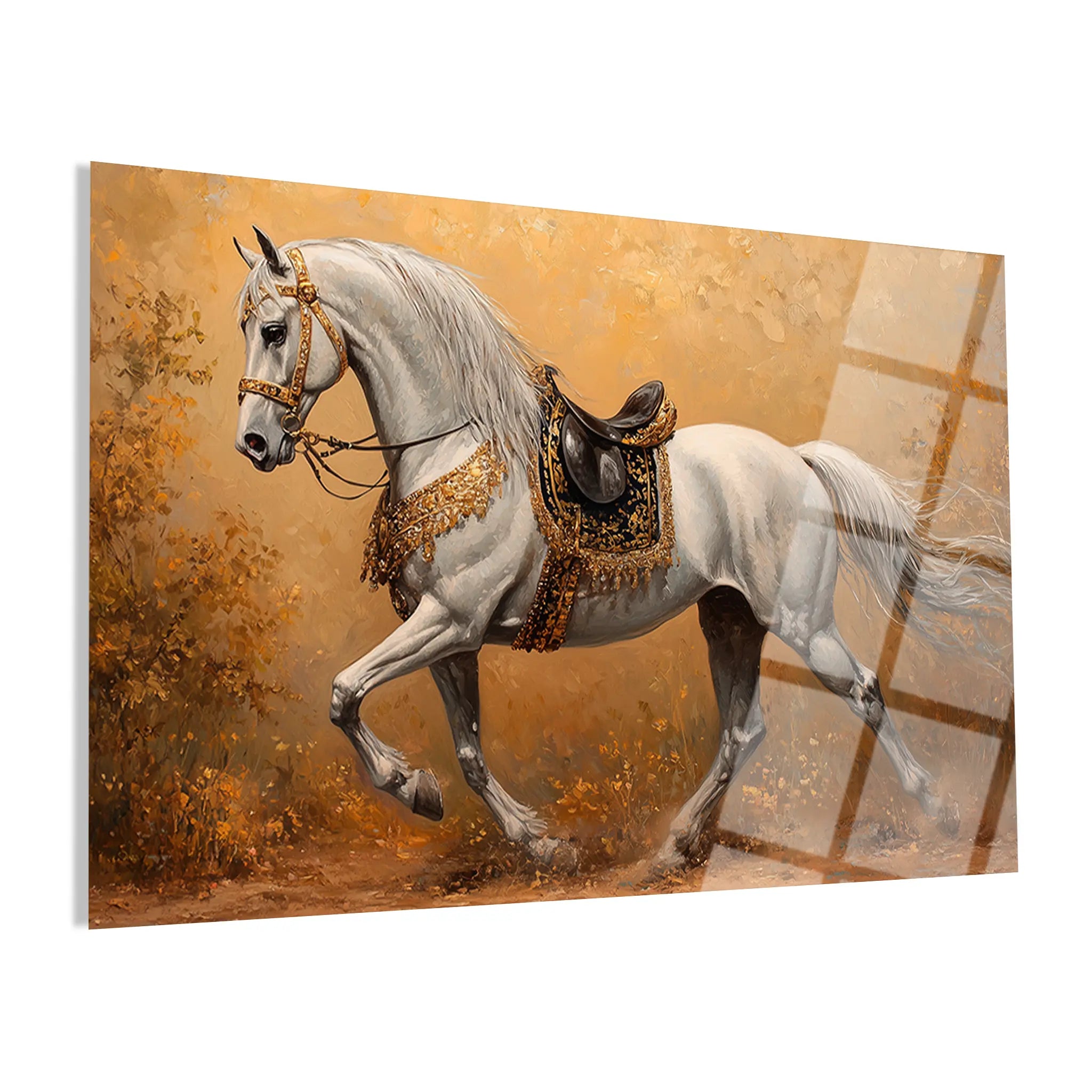 Horses Glass Wall Art GAD111-H 90 x 60 cm