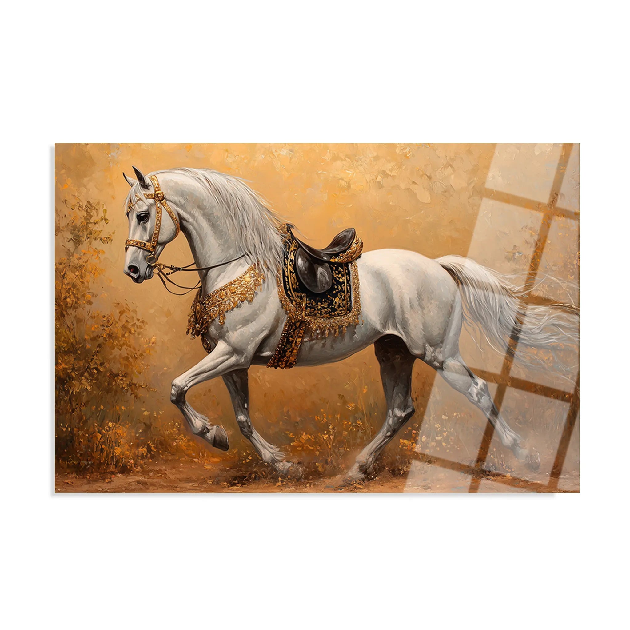 Horses Glass Wall Art GAD111-H 90 x 60 cm