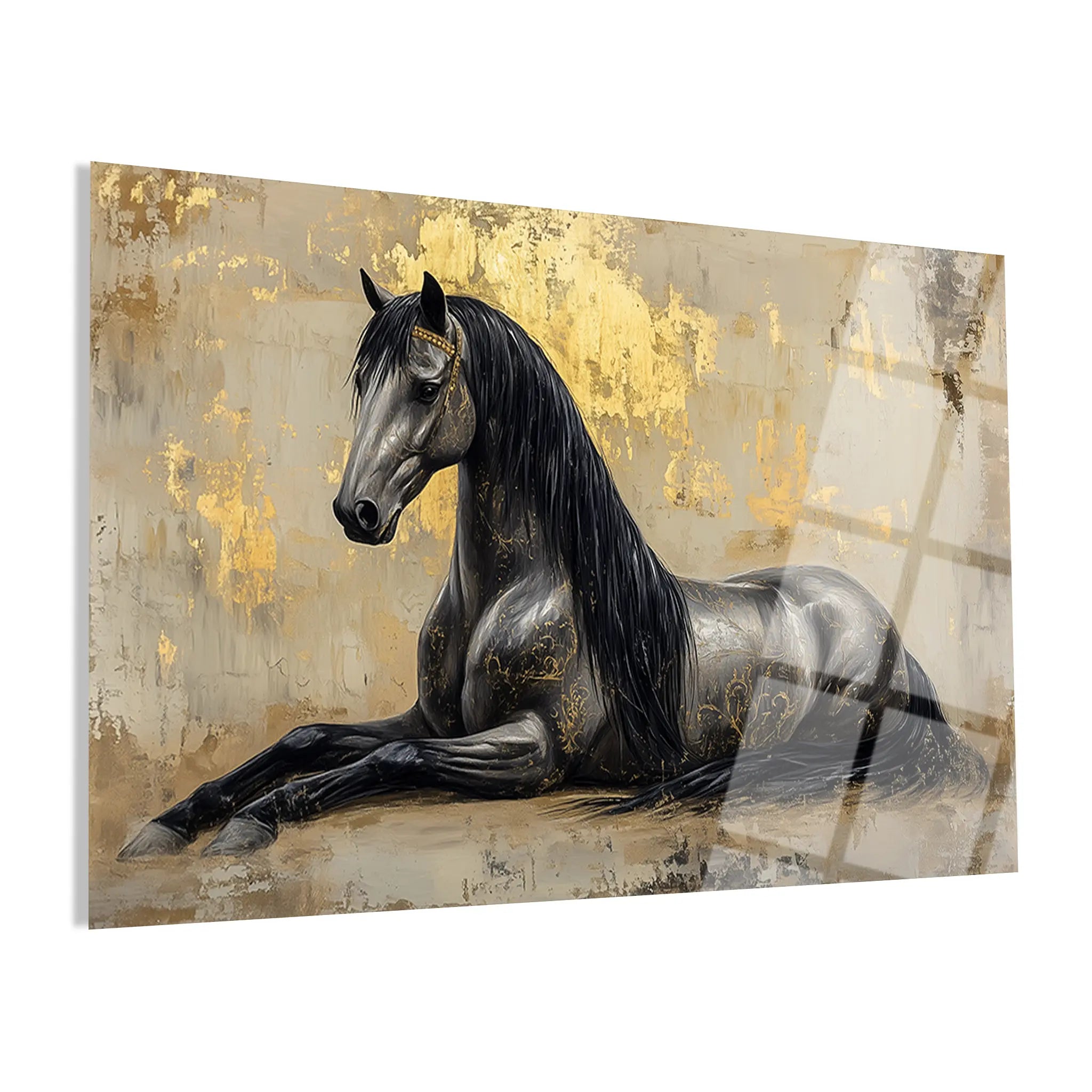 Horses Glass Wall Art GAD114-H 90 x 60 cm