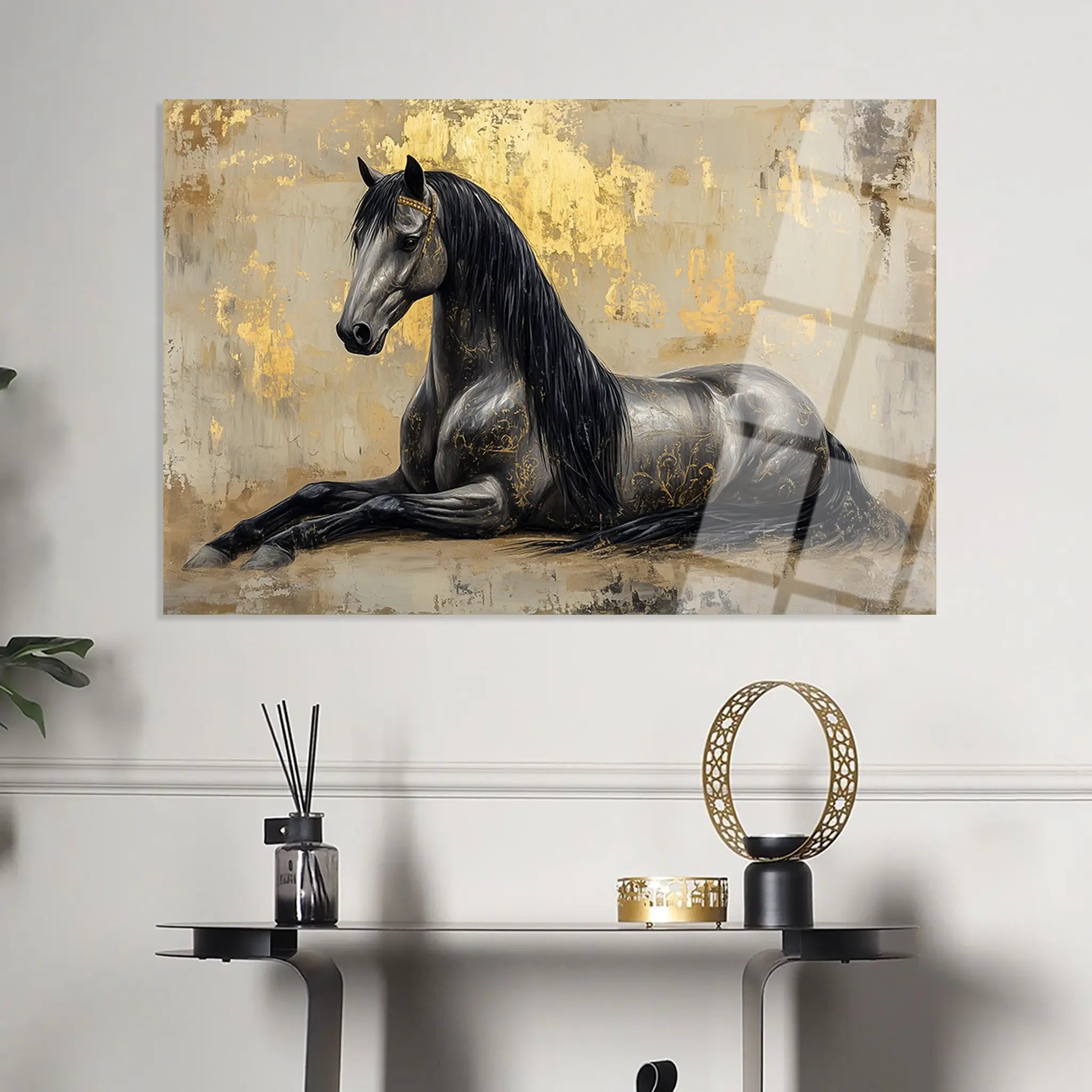 Horses Glass Wall Art GAD114-H 90 x 60 cm