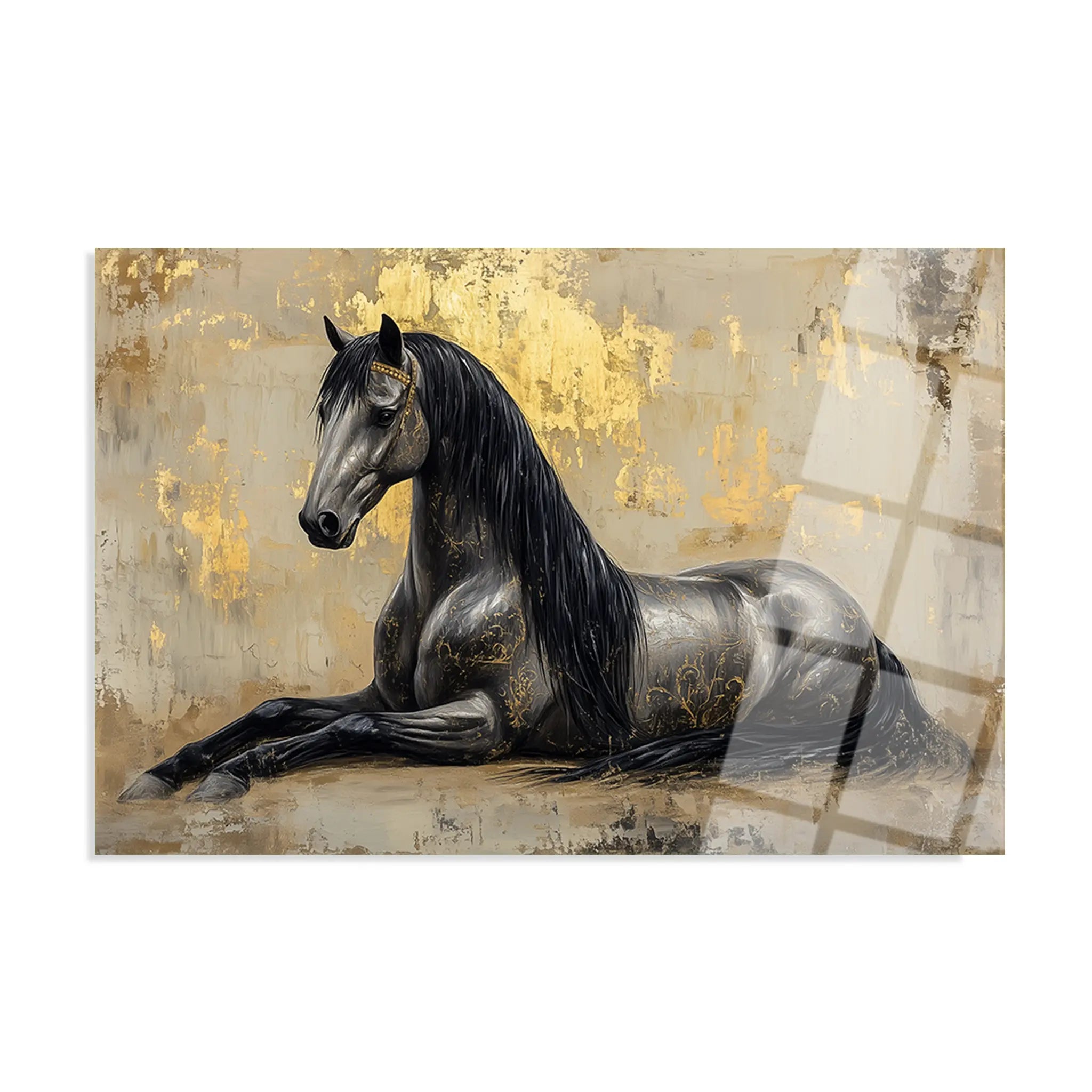Horses Glass Wall Art GAD114-H 90 x 60 cm