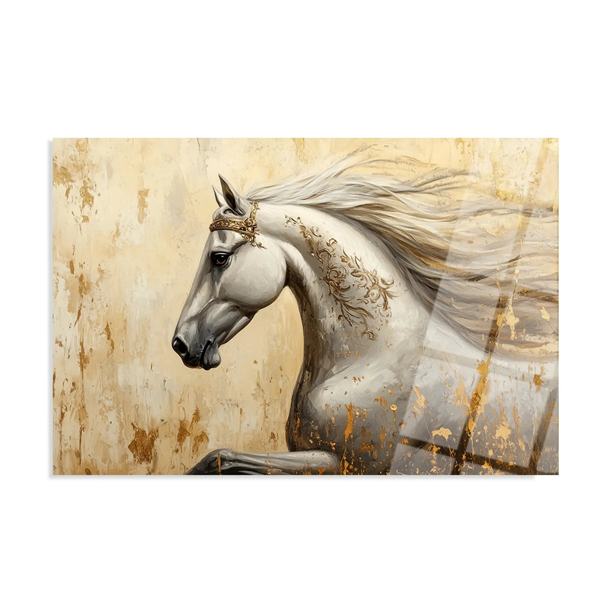 Horses Glass Wall Art GAD118-H 90 x 60 cm