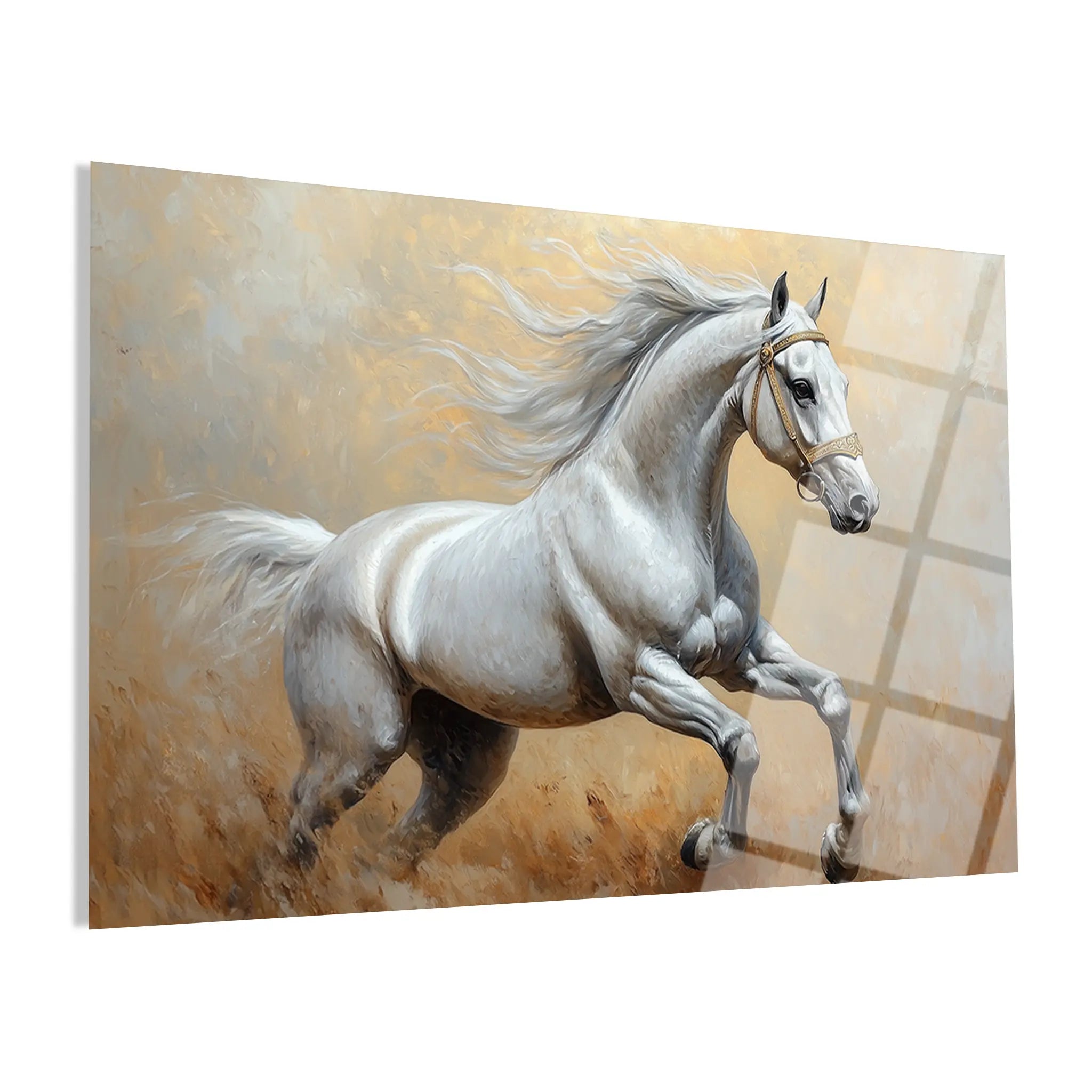 Horses Glass Wall Art GAD119-H 90 x 60 cm