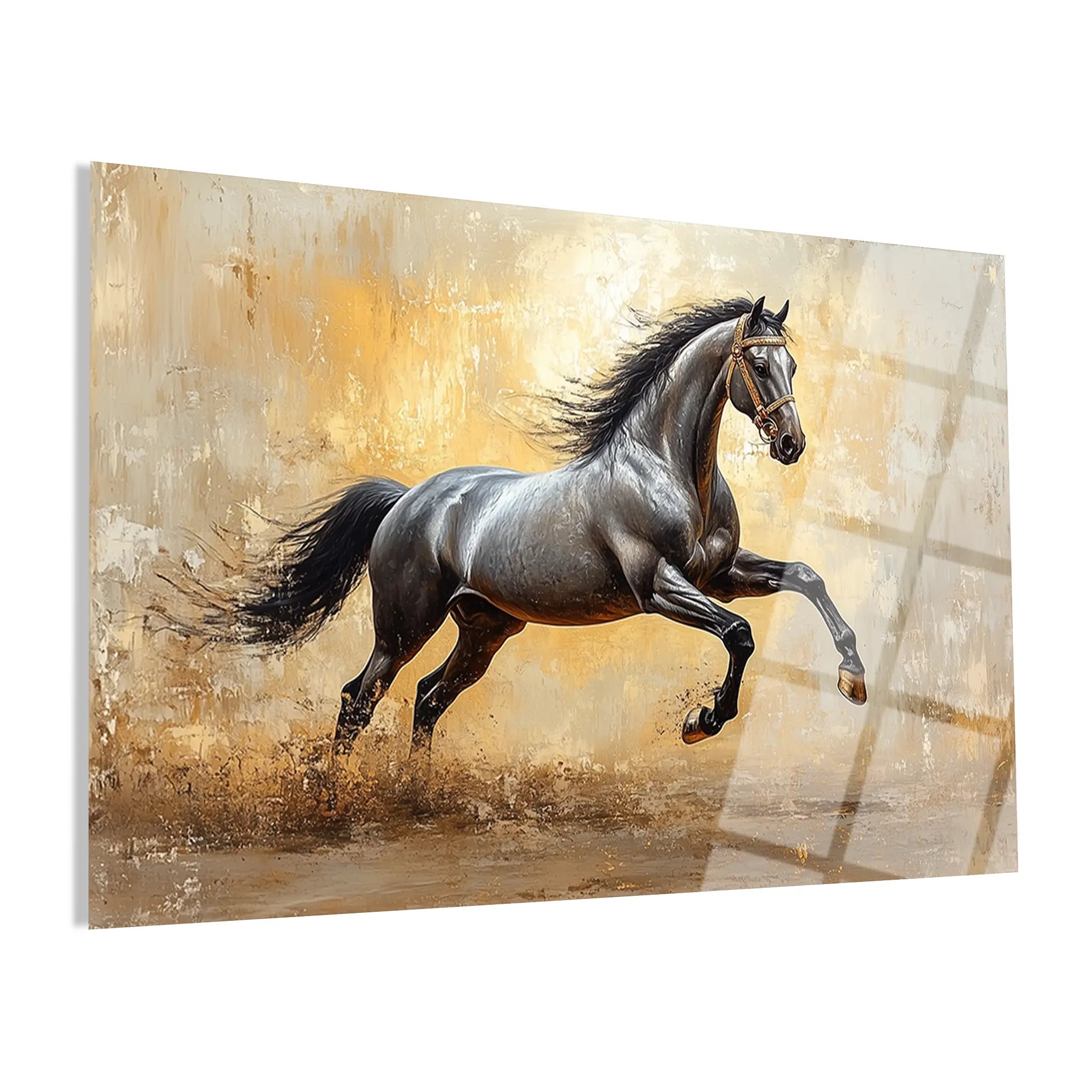Horses Glass Wall Art GAD120-H 90 x 60 cm