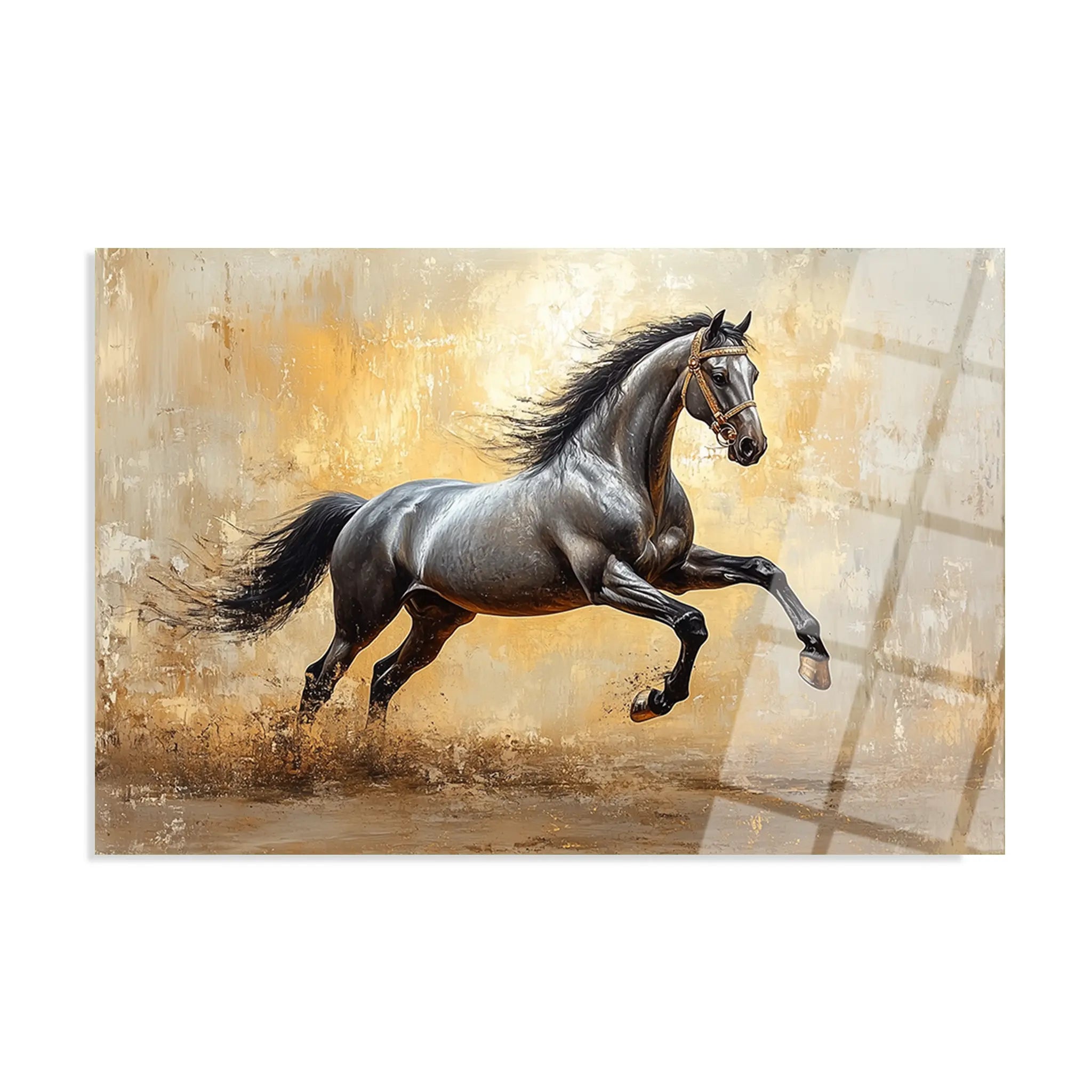 Horses Glass Wall Art GAD120-H 90 x 60 cm