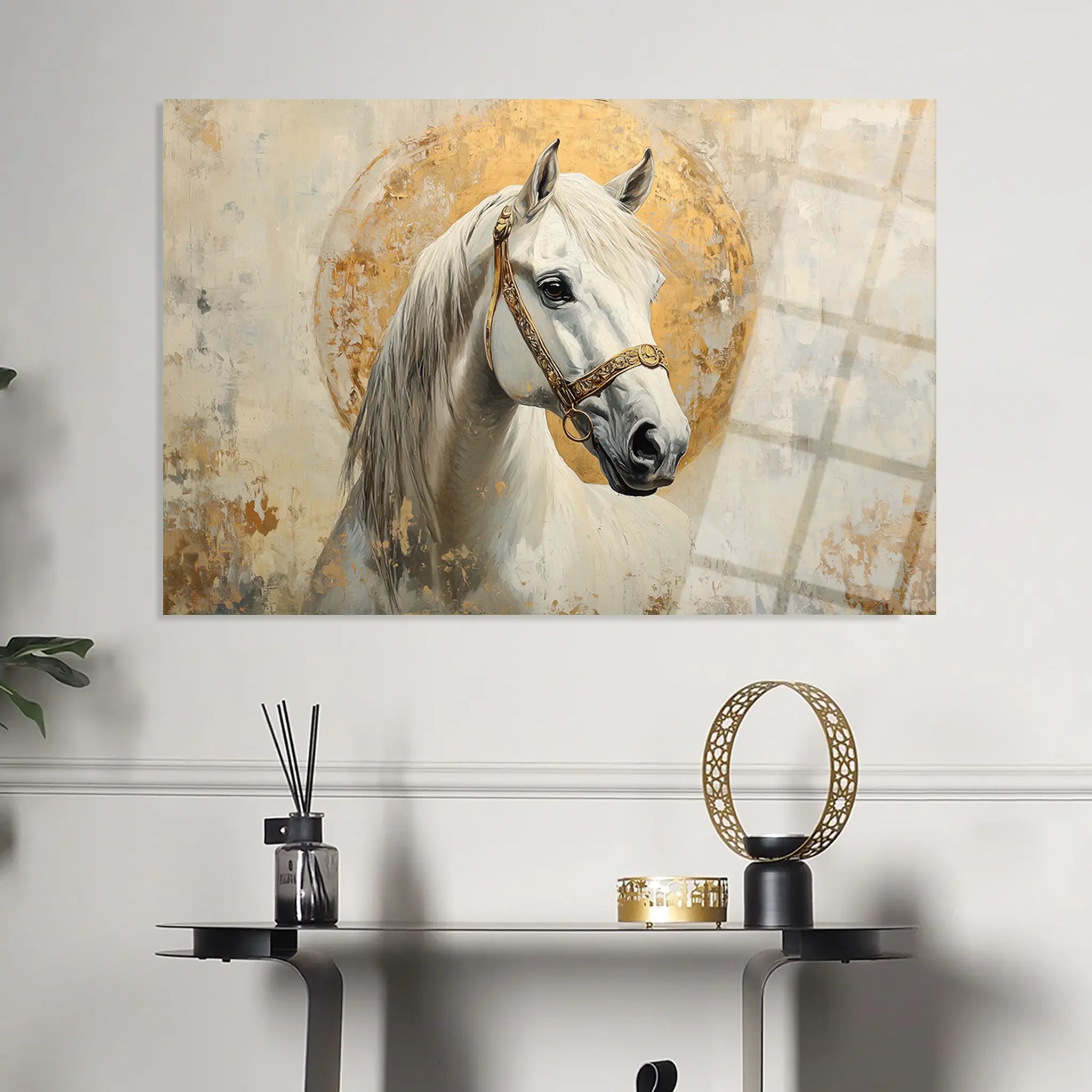 Horses Glass Wall Art GAD127-H 90 x 60 cm