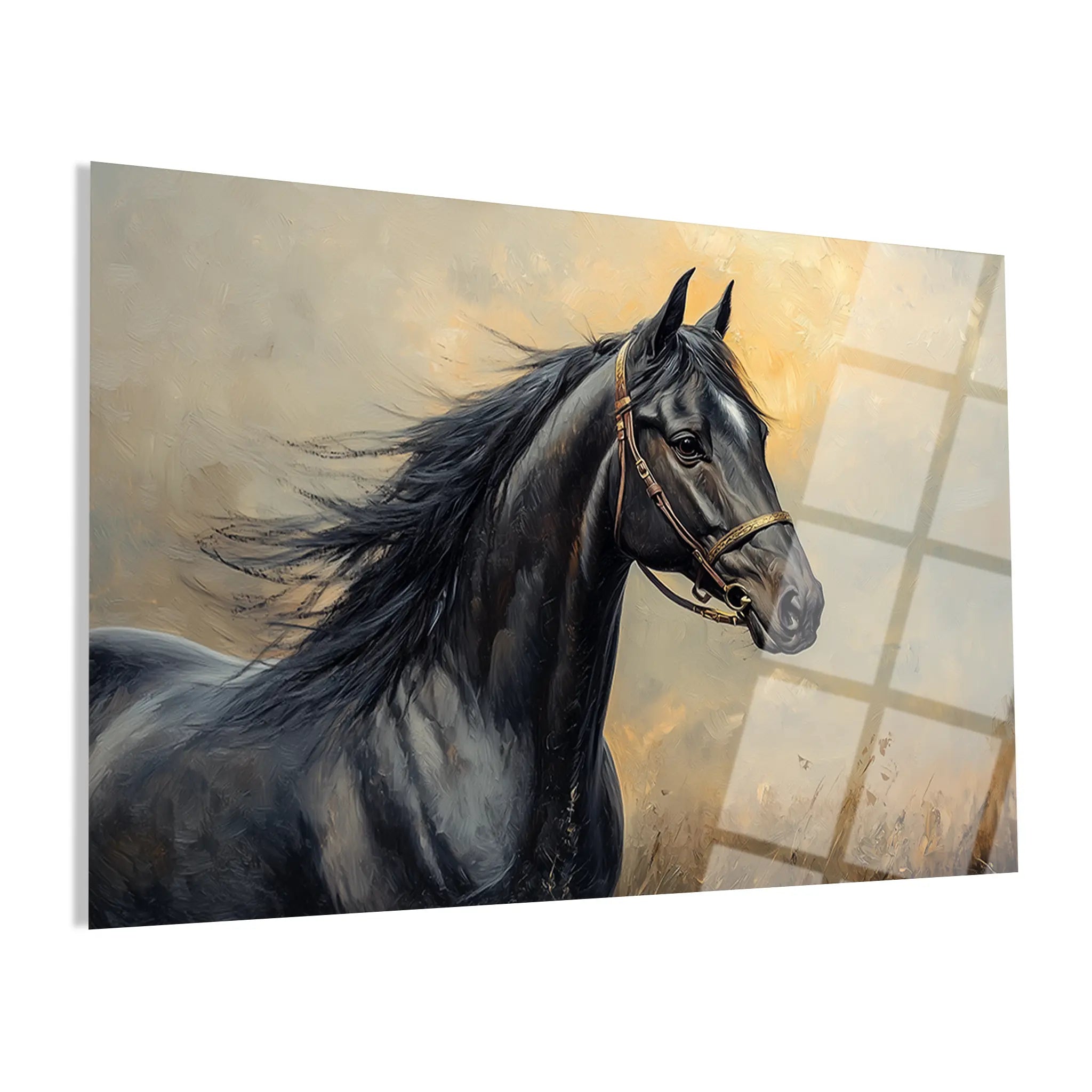 Horses Glass Wall Art GAD147-H 90 x 60 cm