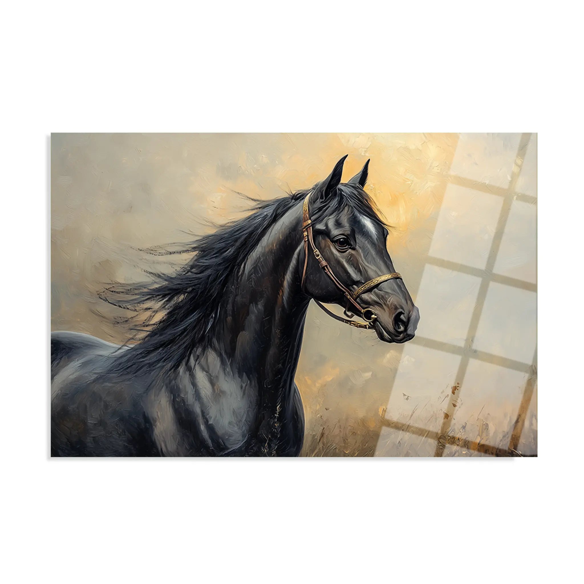 Horses Glass Wall Art GAD147-H 90 x 60 cm