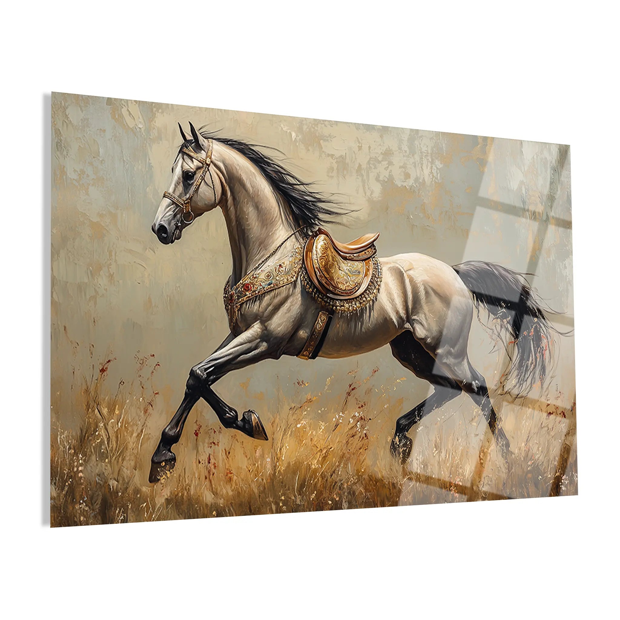 Horses Glass Wall Art GAD156-H 90 x 60 cm