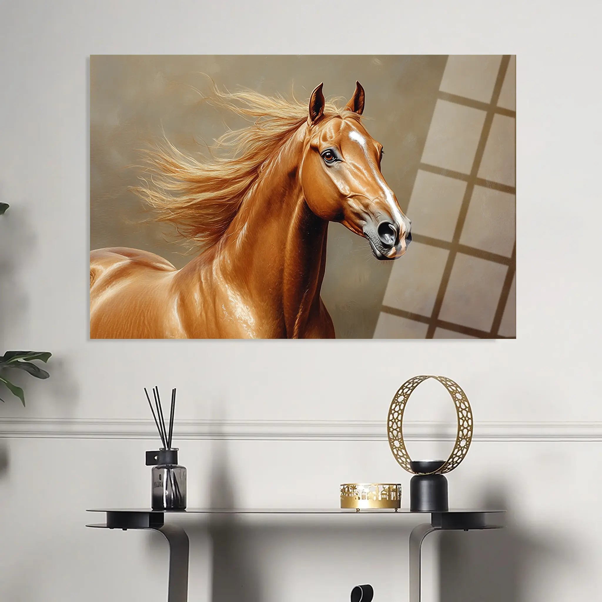 Horses Glass Wall Art GAD157-H 90 x 60 cm