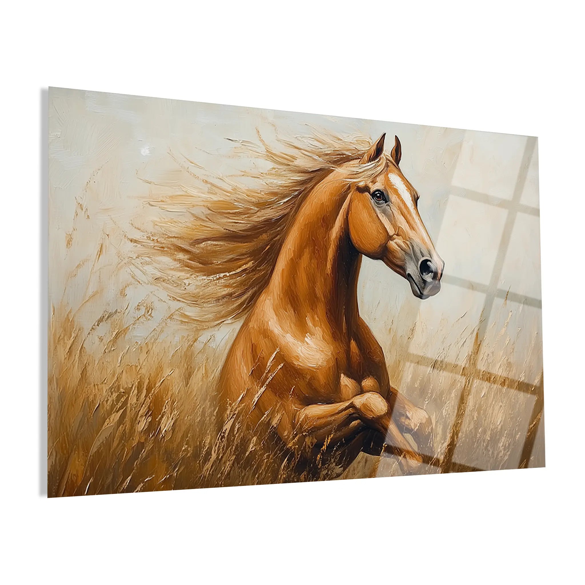Horses Glass Wall Art GAD167-H 90 x 60 cm
