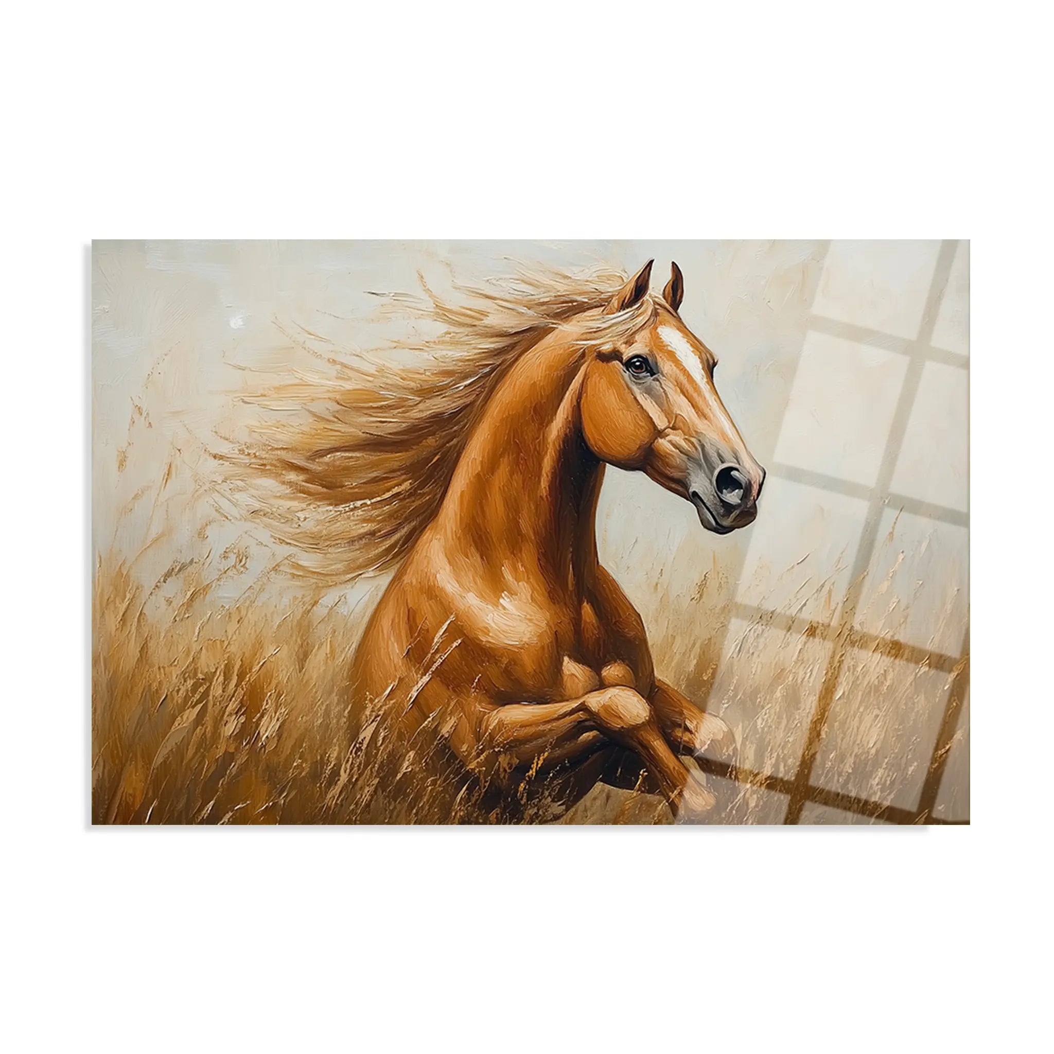 Horses Glass Wall Art GAD167-H 90 x 60 cm
