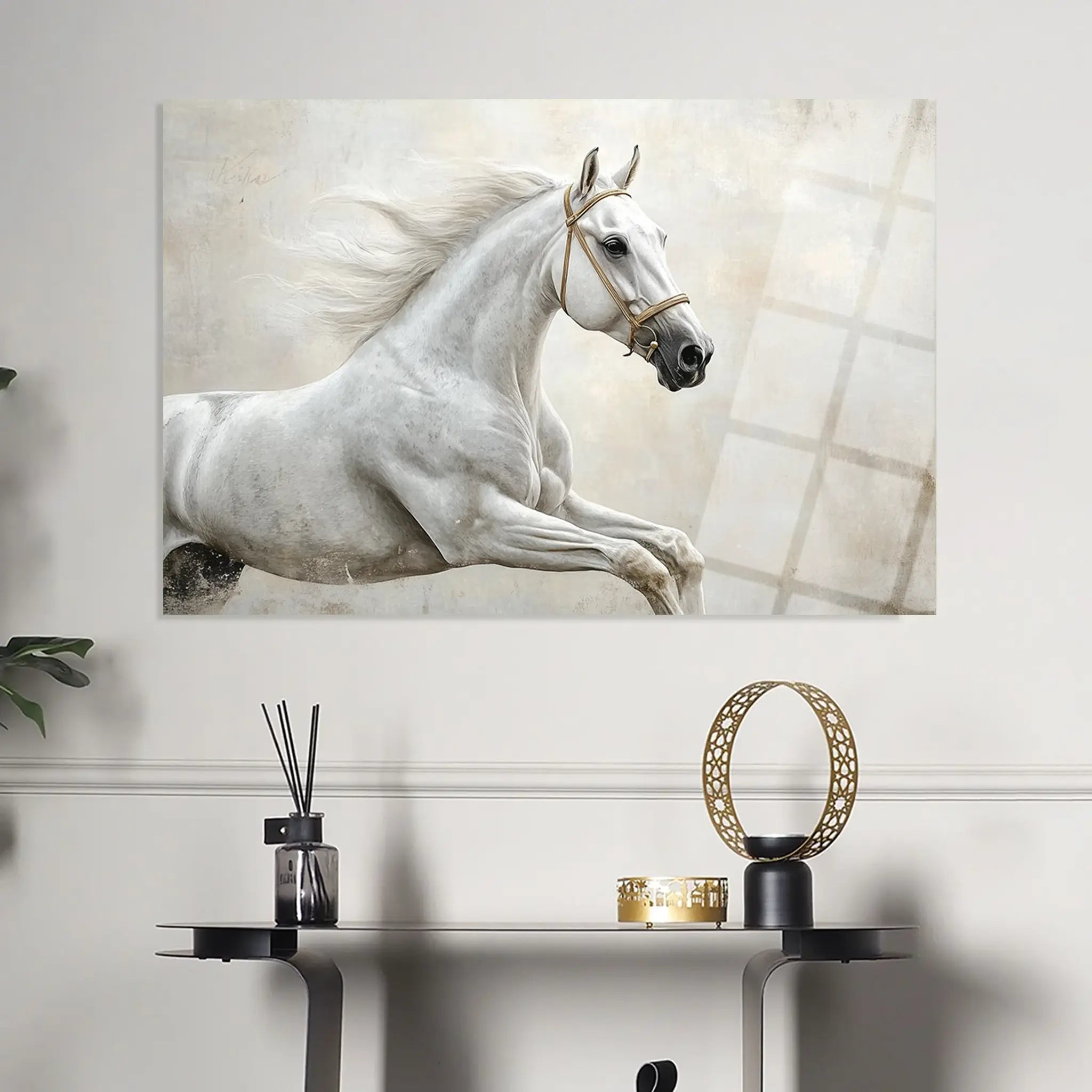 Horses Glass Wall Art GAD174-H 90 x 60 cm