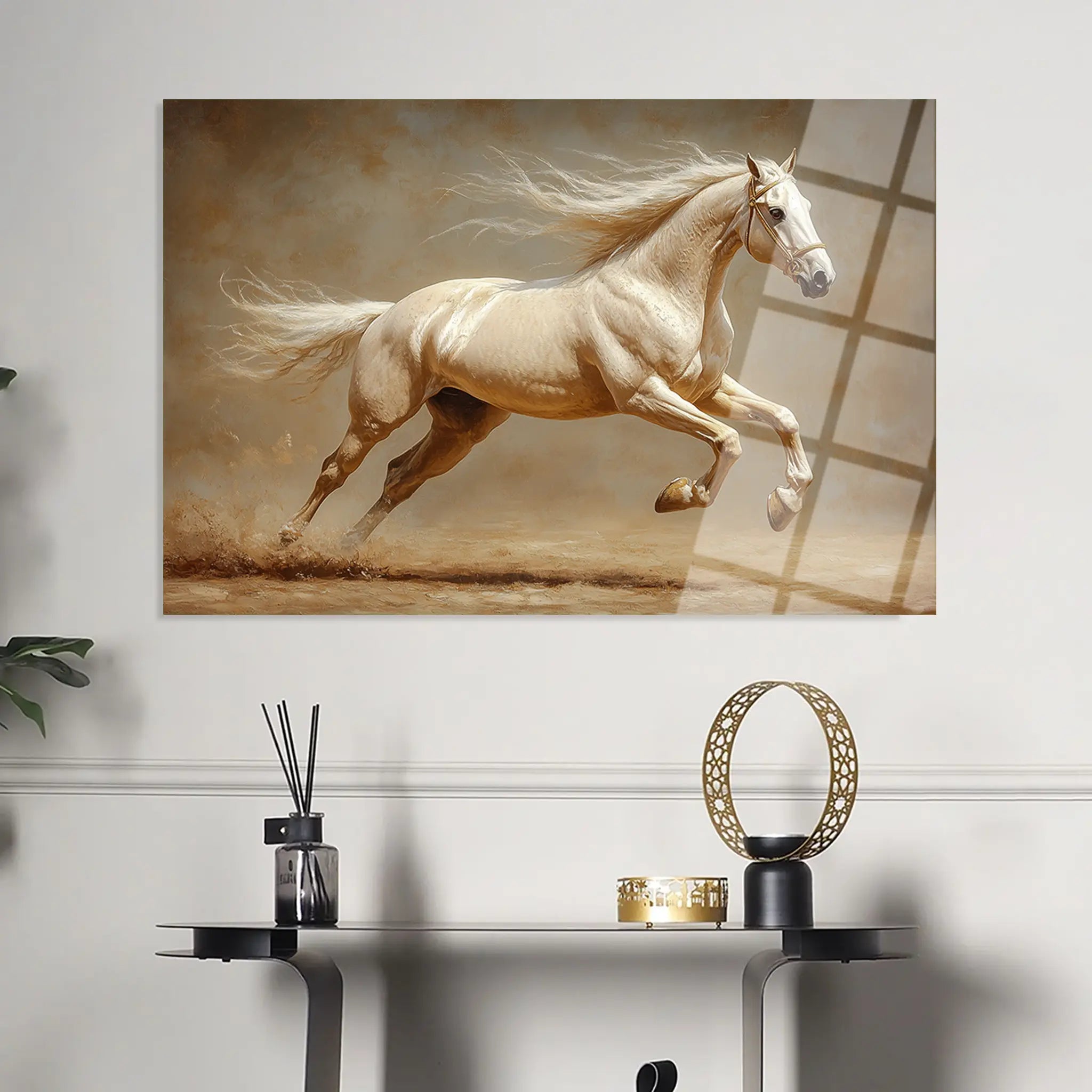 Horses Glass Wall Art GAD175-H 90 x 60 cm