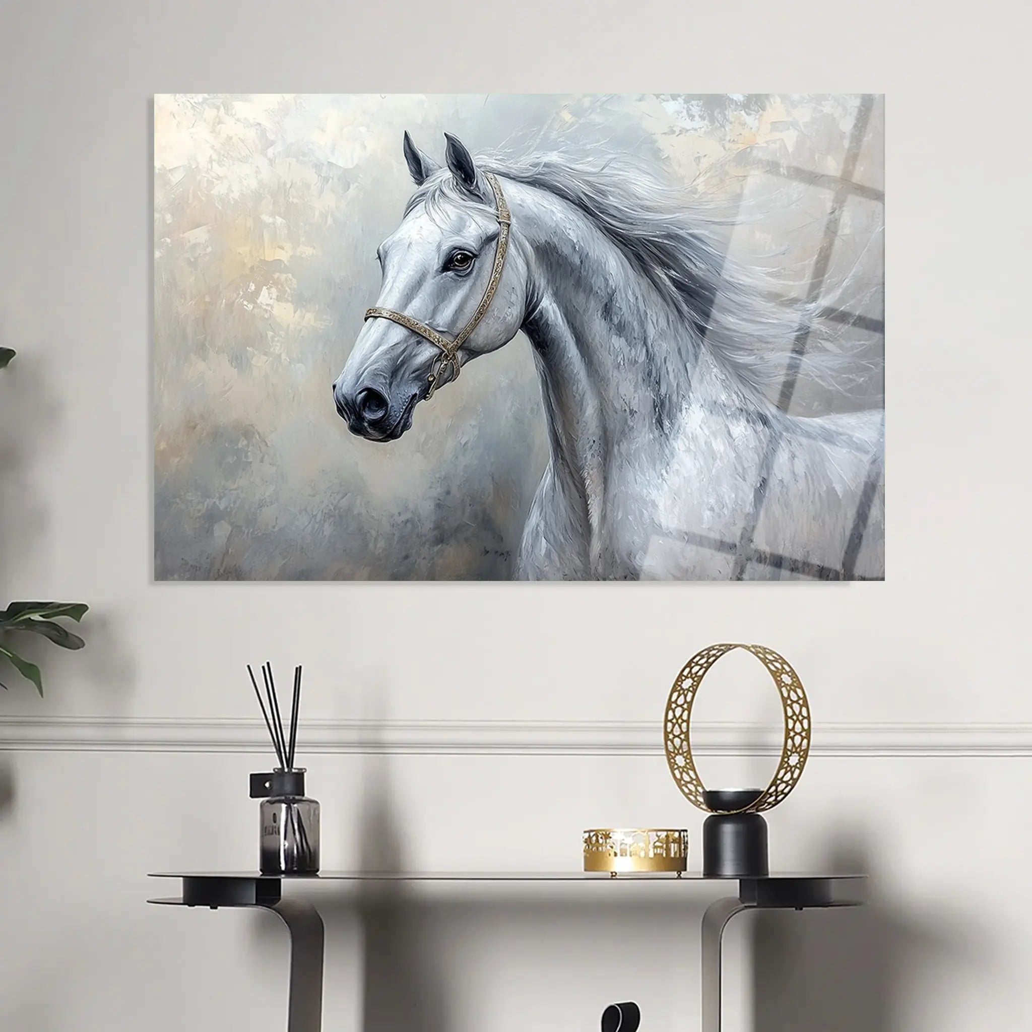 Horses Glass Wall Art GAD178-H 90 x 60 cm