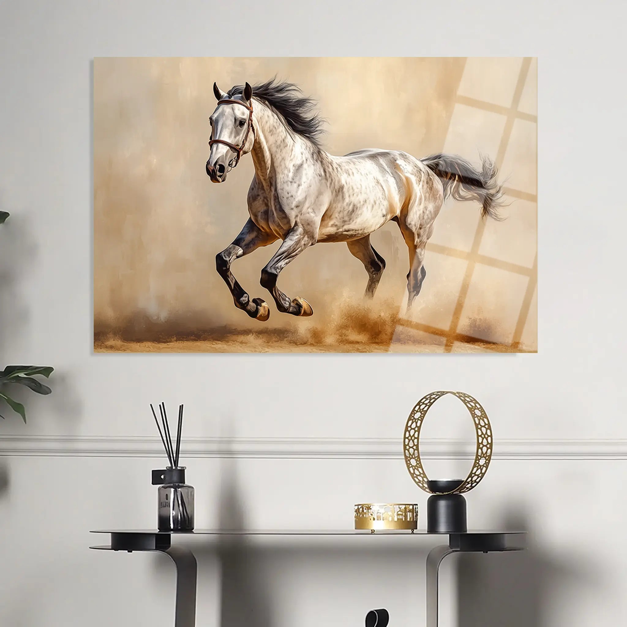 Horses Glass Wall Art GAD179-H 90 x 60 cm