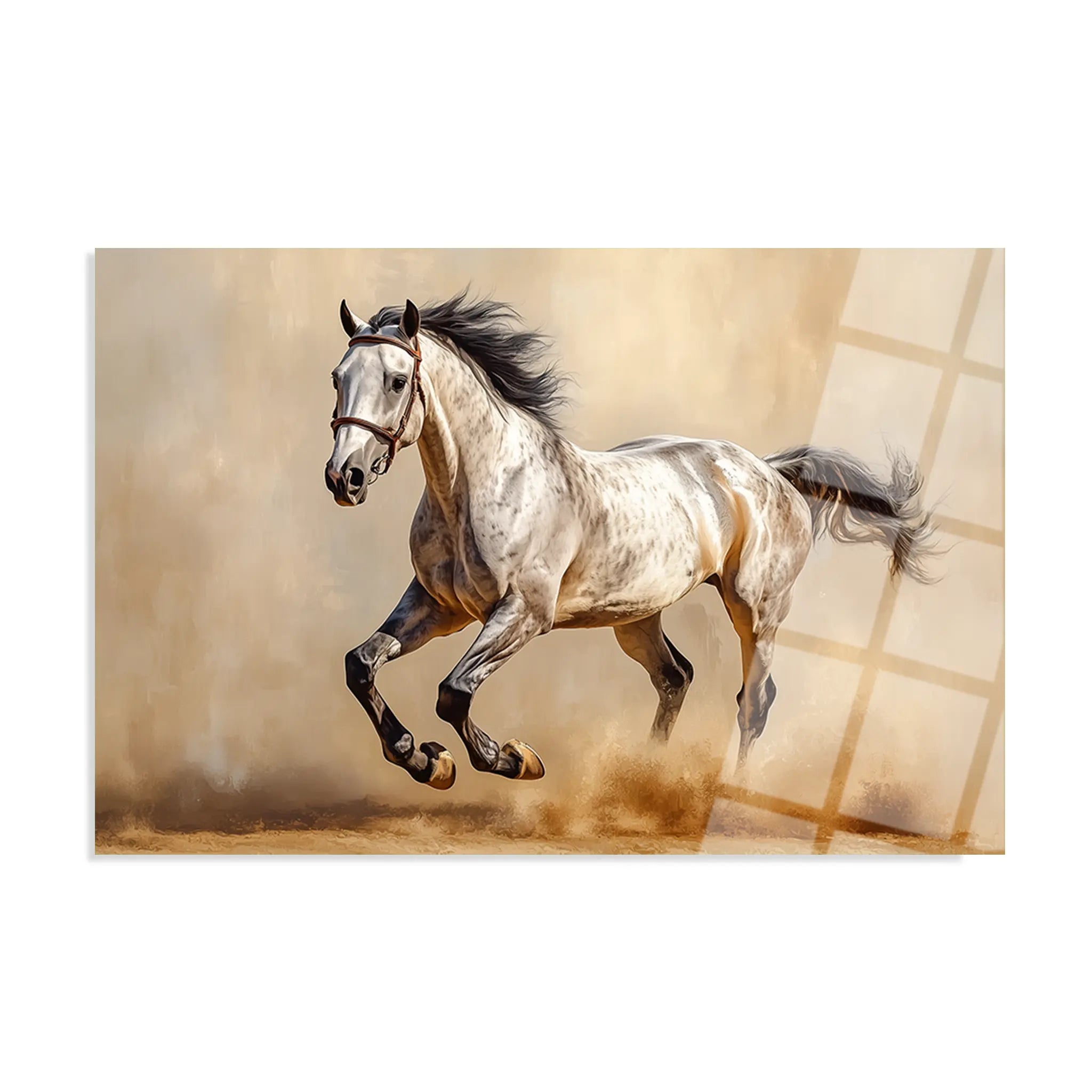 Horses Glass Wall Art GAD179-H 90 x 60 cm