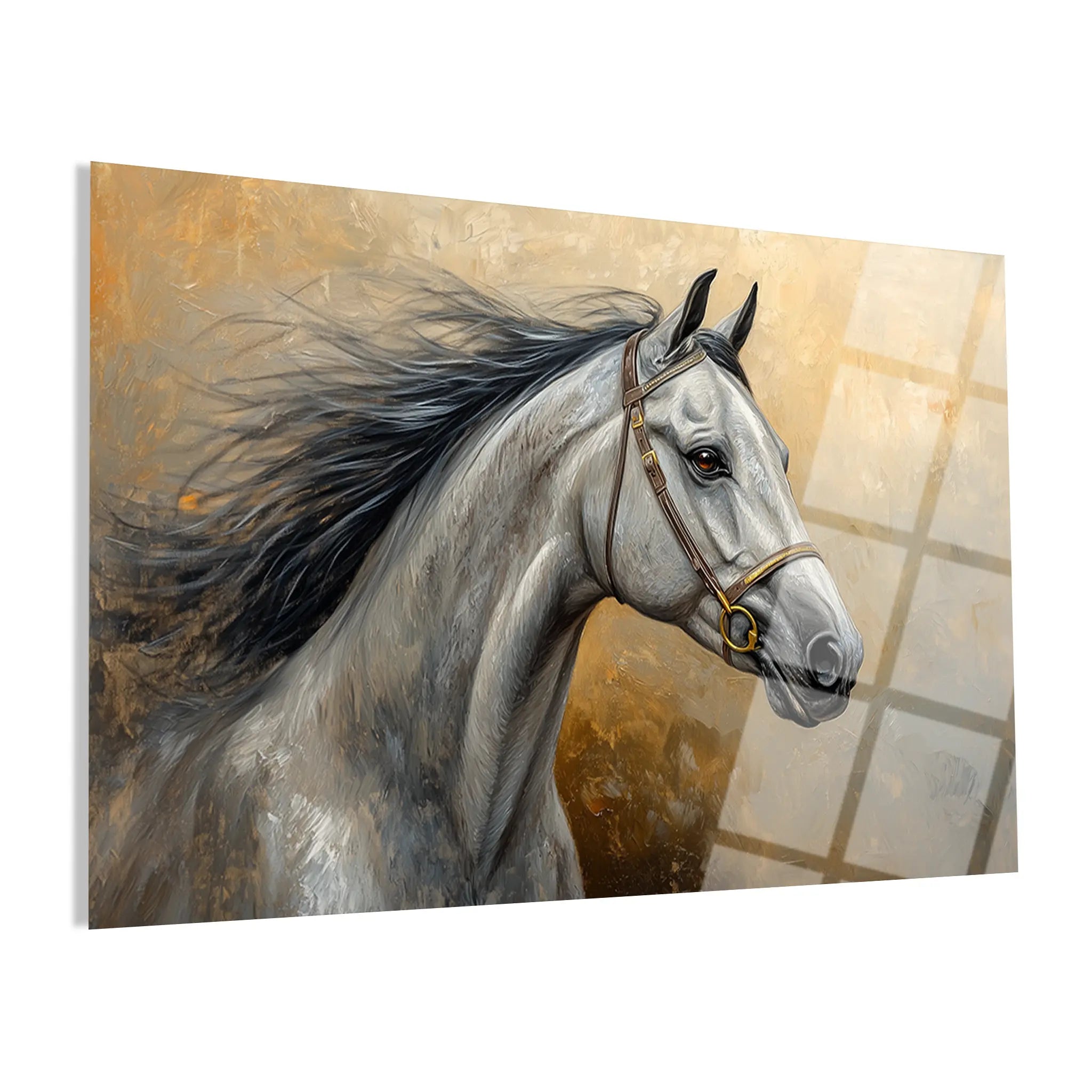 Horses Glass Wall Art GAD181-H 90 x 60 cm