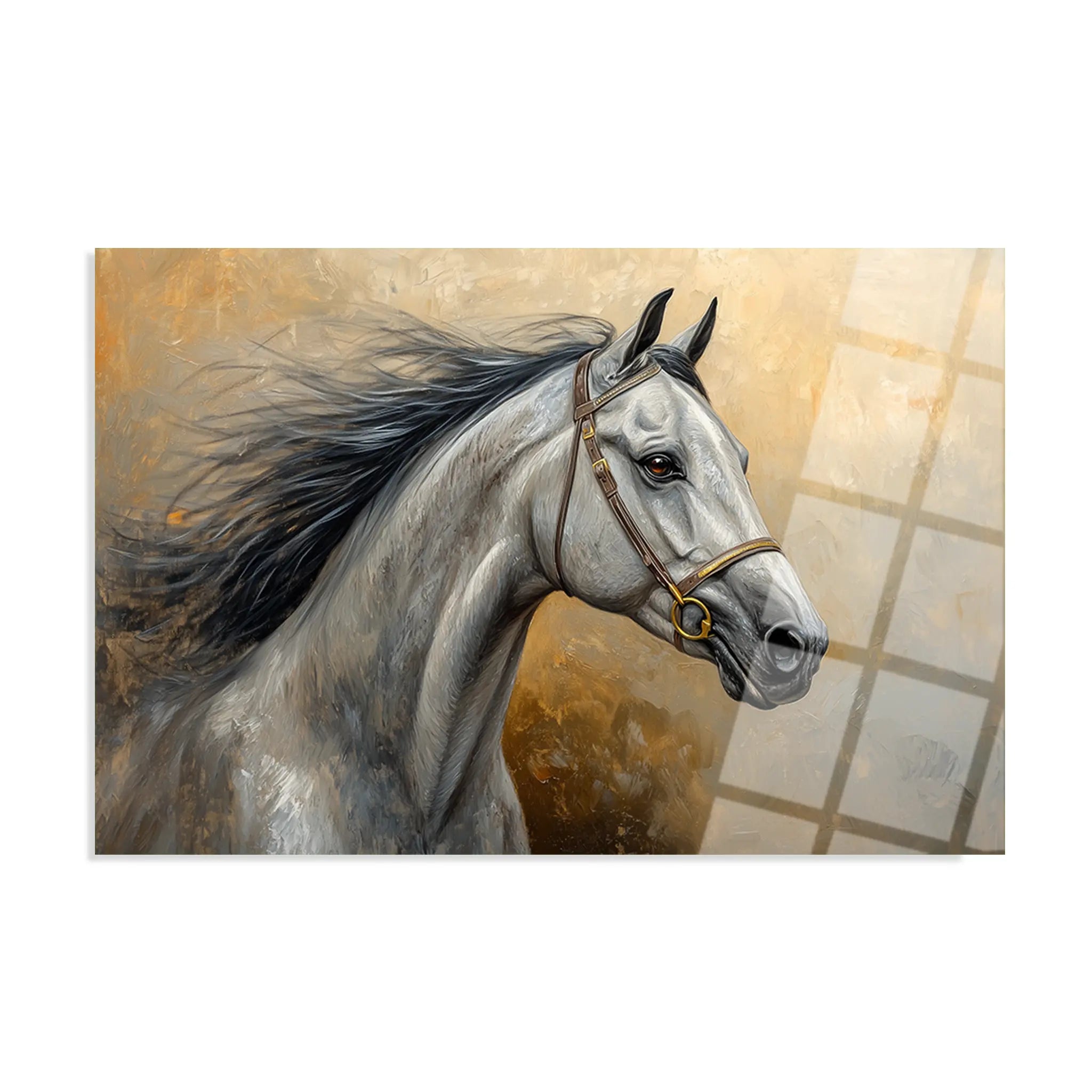 Horses Glass Wall Art GAD181-H 90 x 60 cm