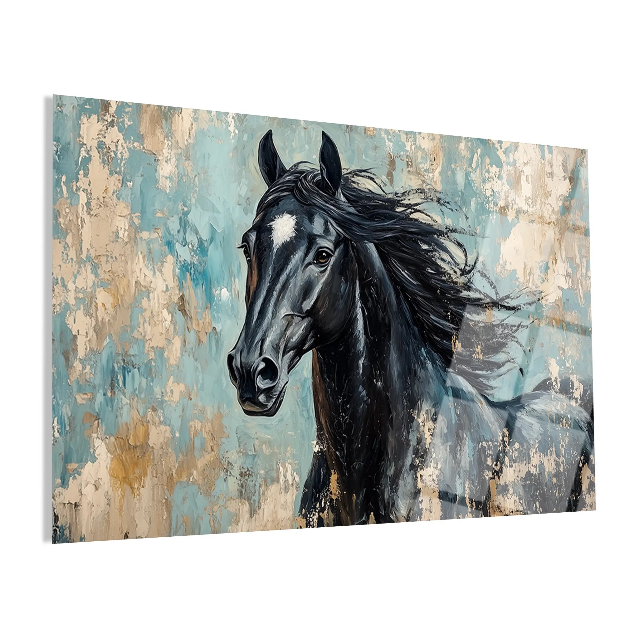 Horses Glass Wall Art GAD187-H 90 x 60 cm