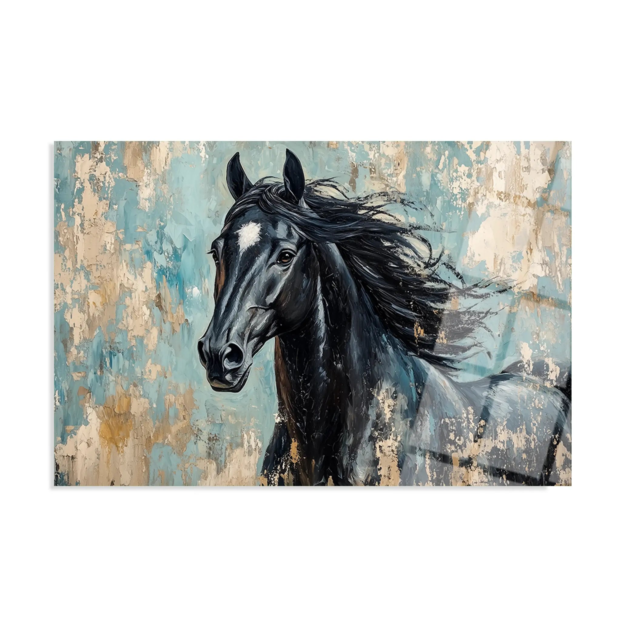 Horses Glass Wall Art GAD187-H 90 x 60 cm