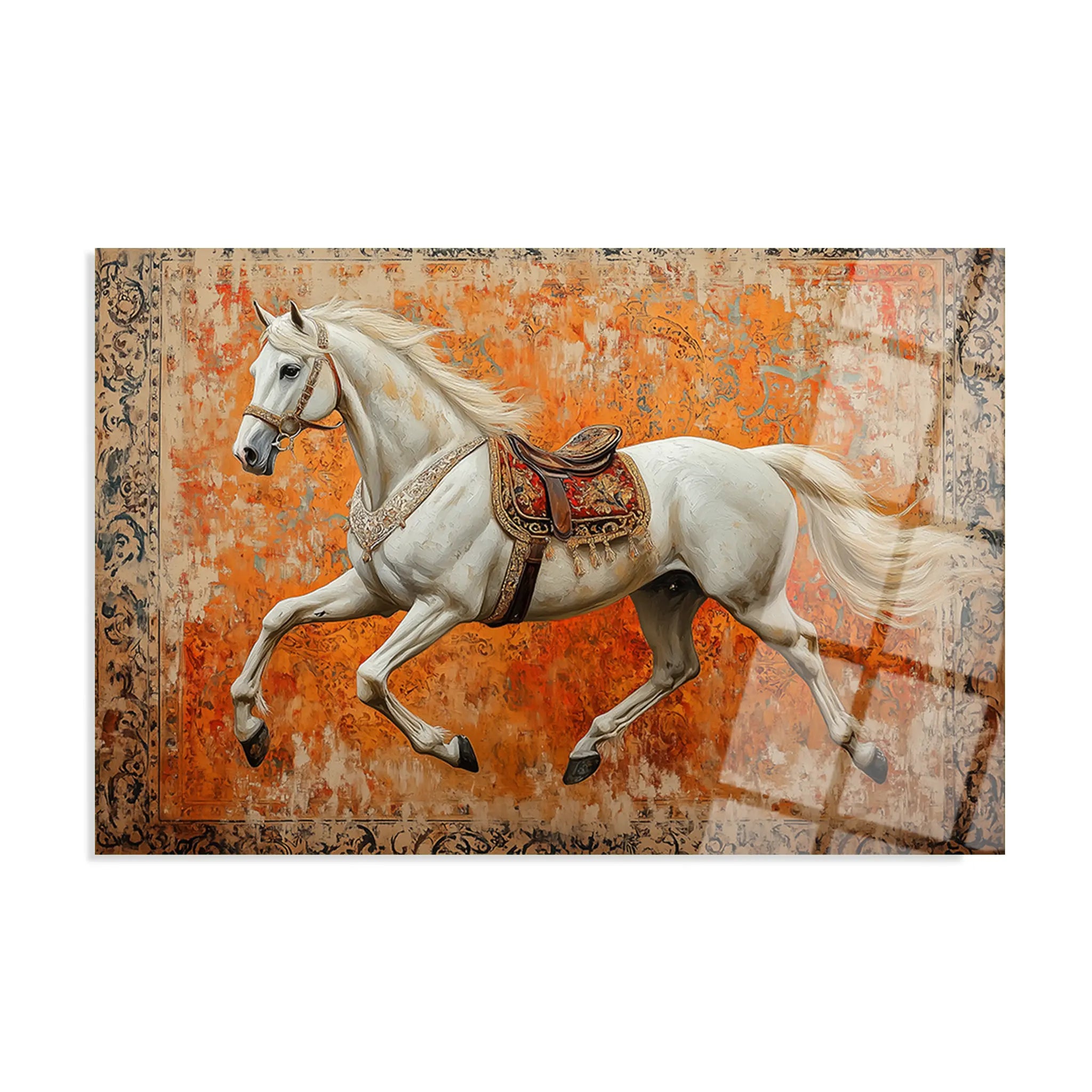 Horses Glass Wall Art GAD206-H 90 x 60 cm