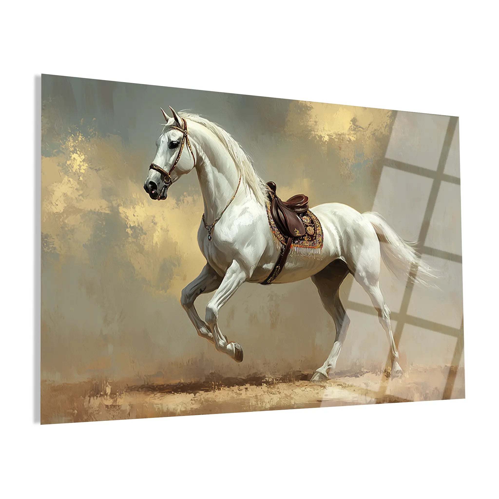Horses Glass Wall Art GAD215-H 90 x 60 cm
