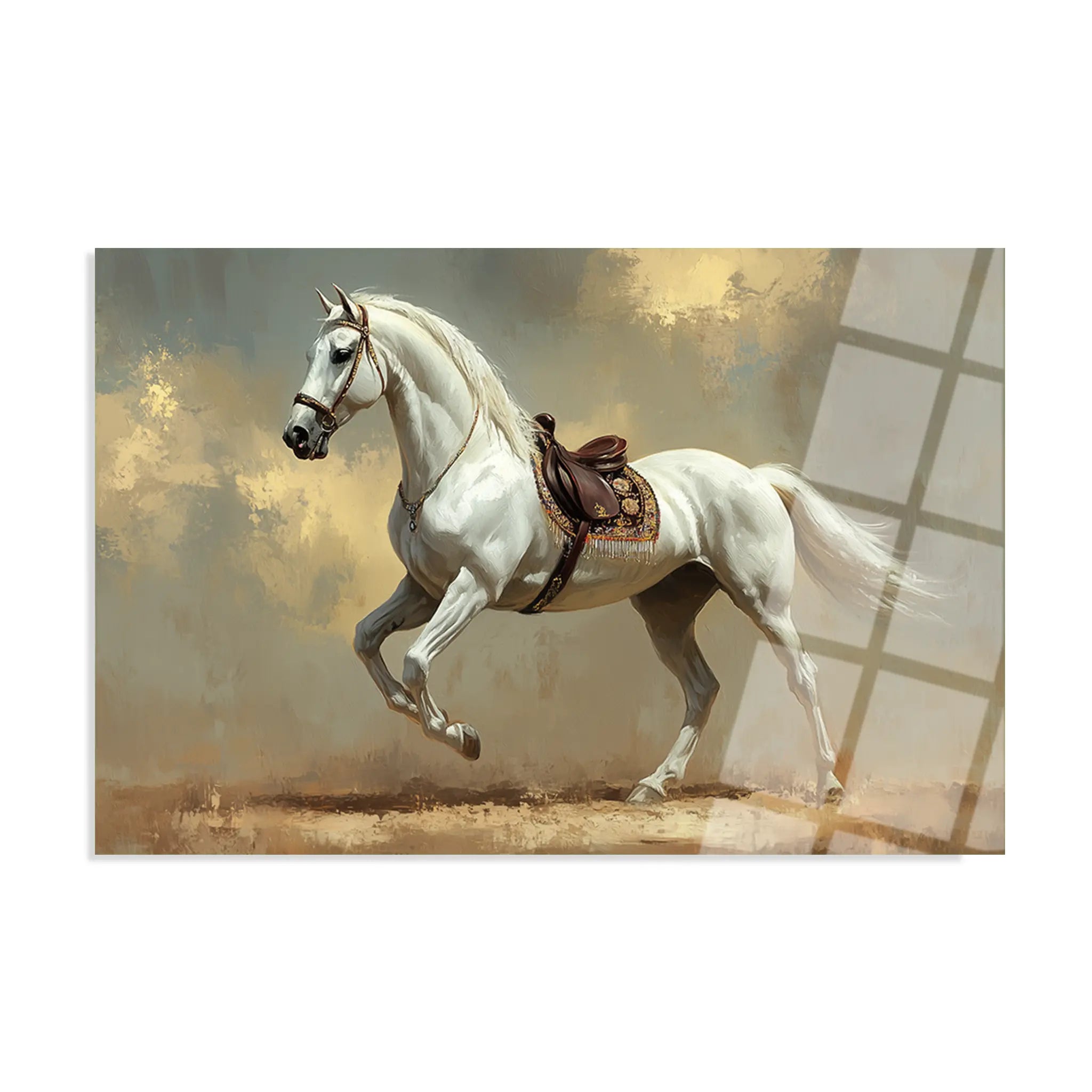 Horses Glass Wall Art GAD215-H 90 x 60 cm