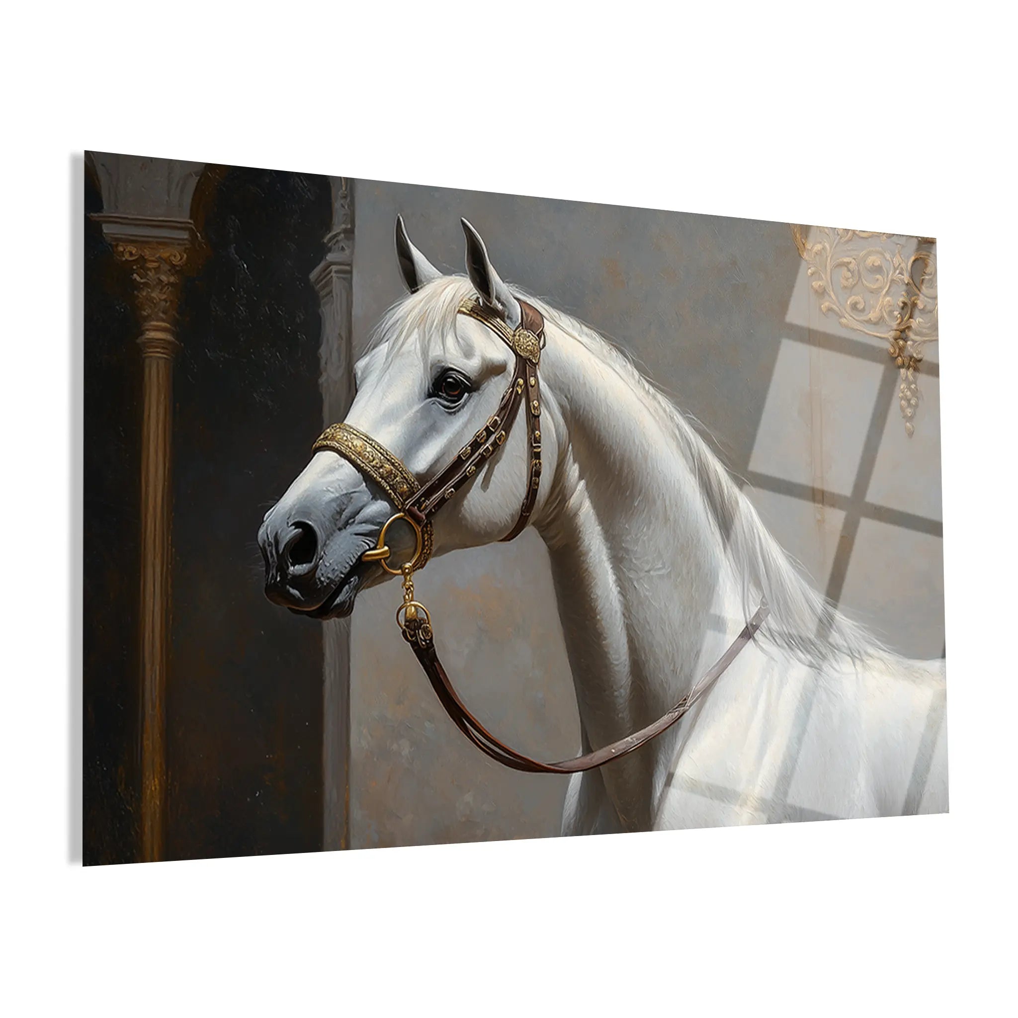 Horses Glass Wall Art GAD220-H 90 x 60 cm
