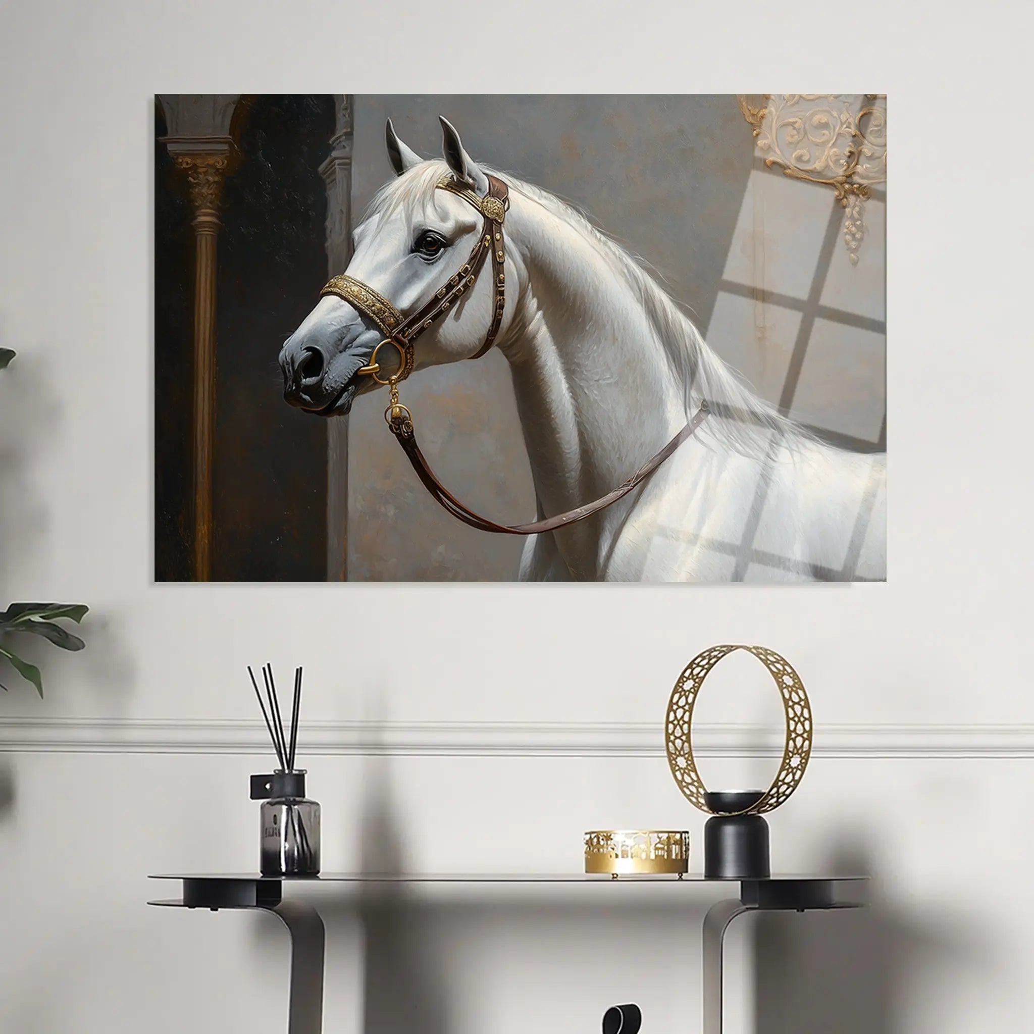 Horses Glass Wall Art GAD220-H 90 x 60 cm