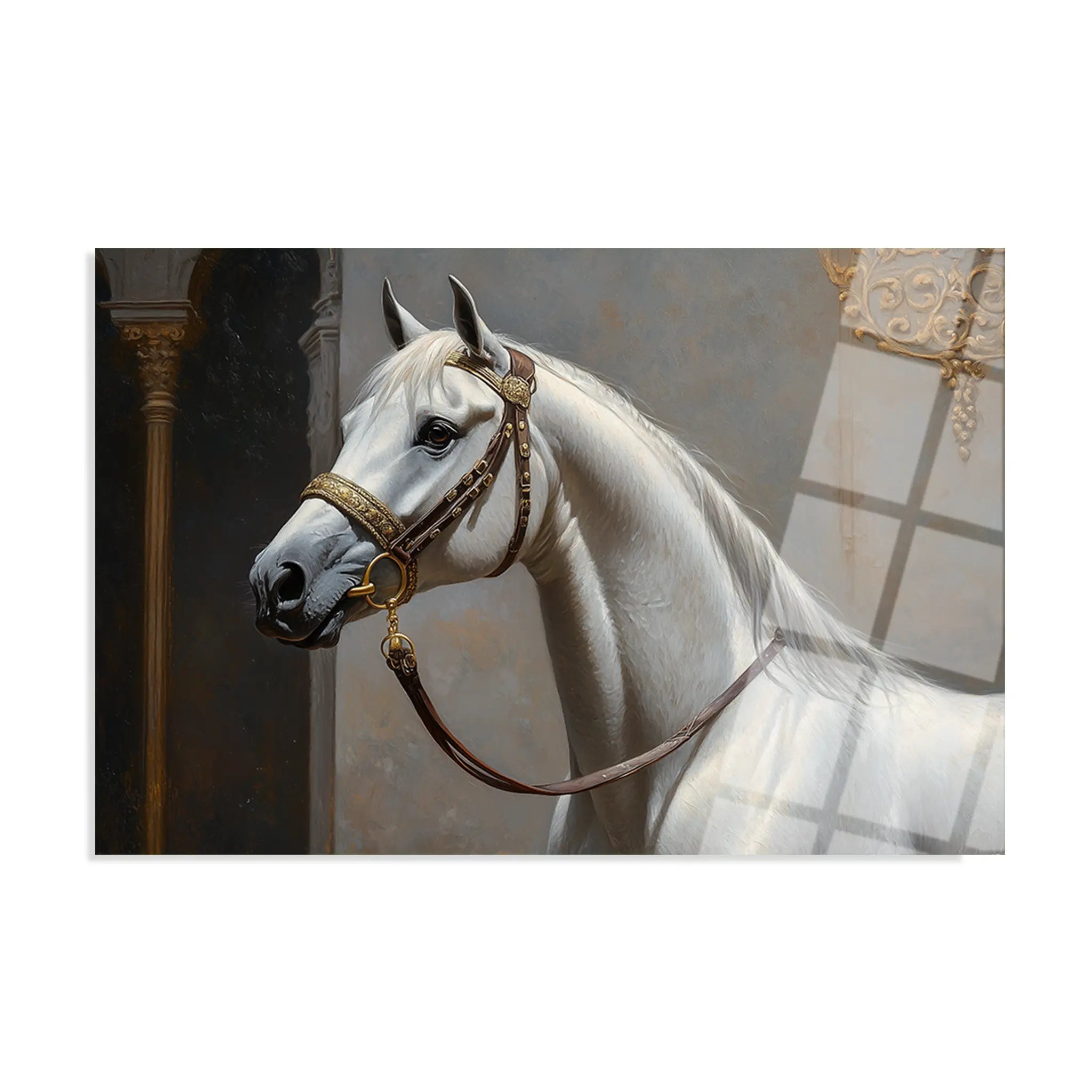 Horses Glass Wall Art GAD220-H 90 x 60 cm
