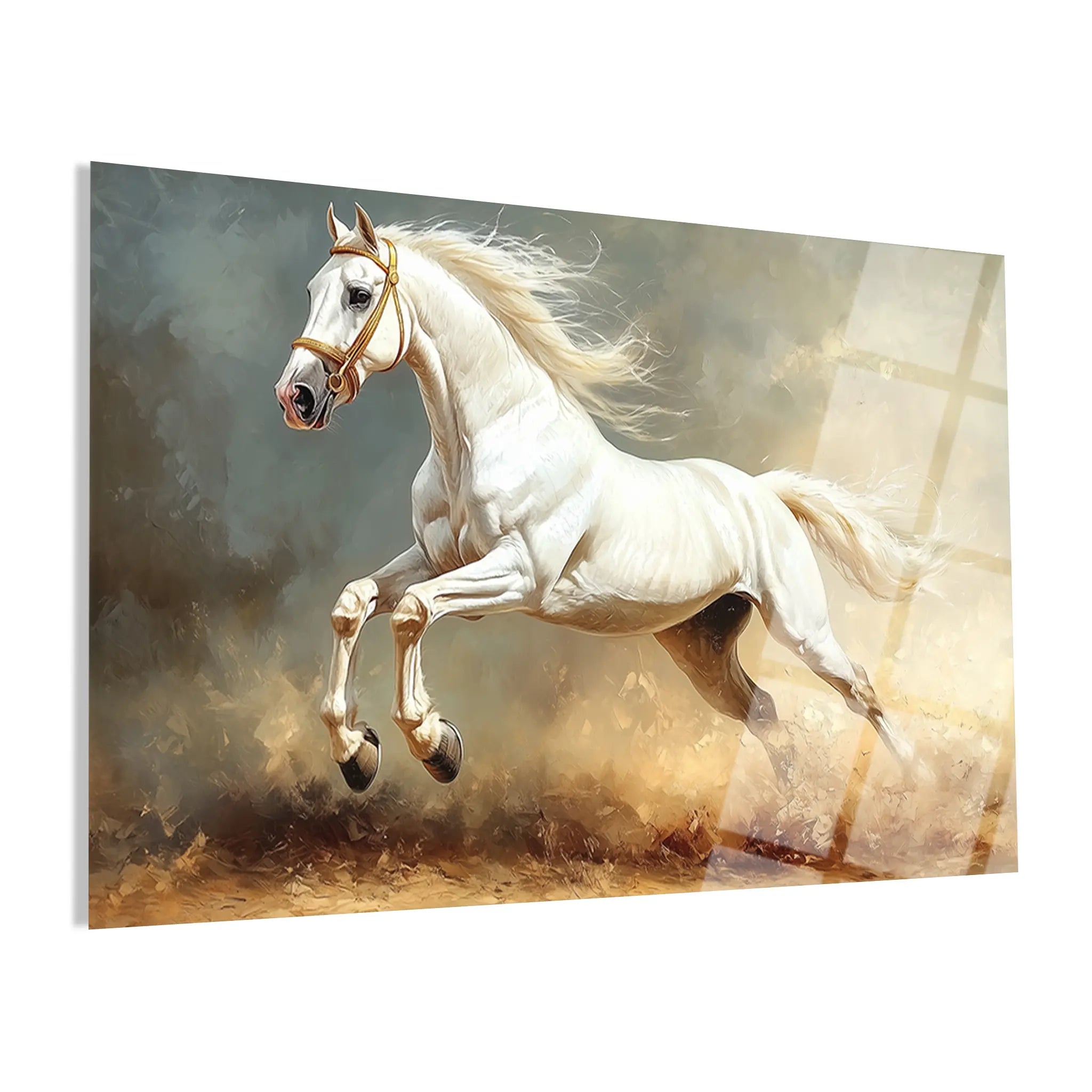 Horses Glass Wall Art GAD222-H 90 x 60 cm