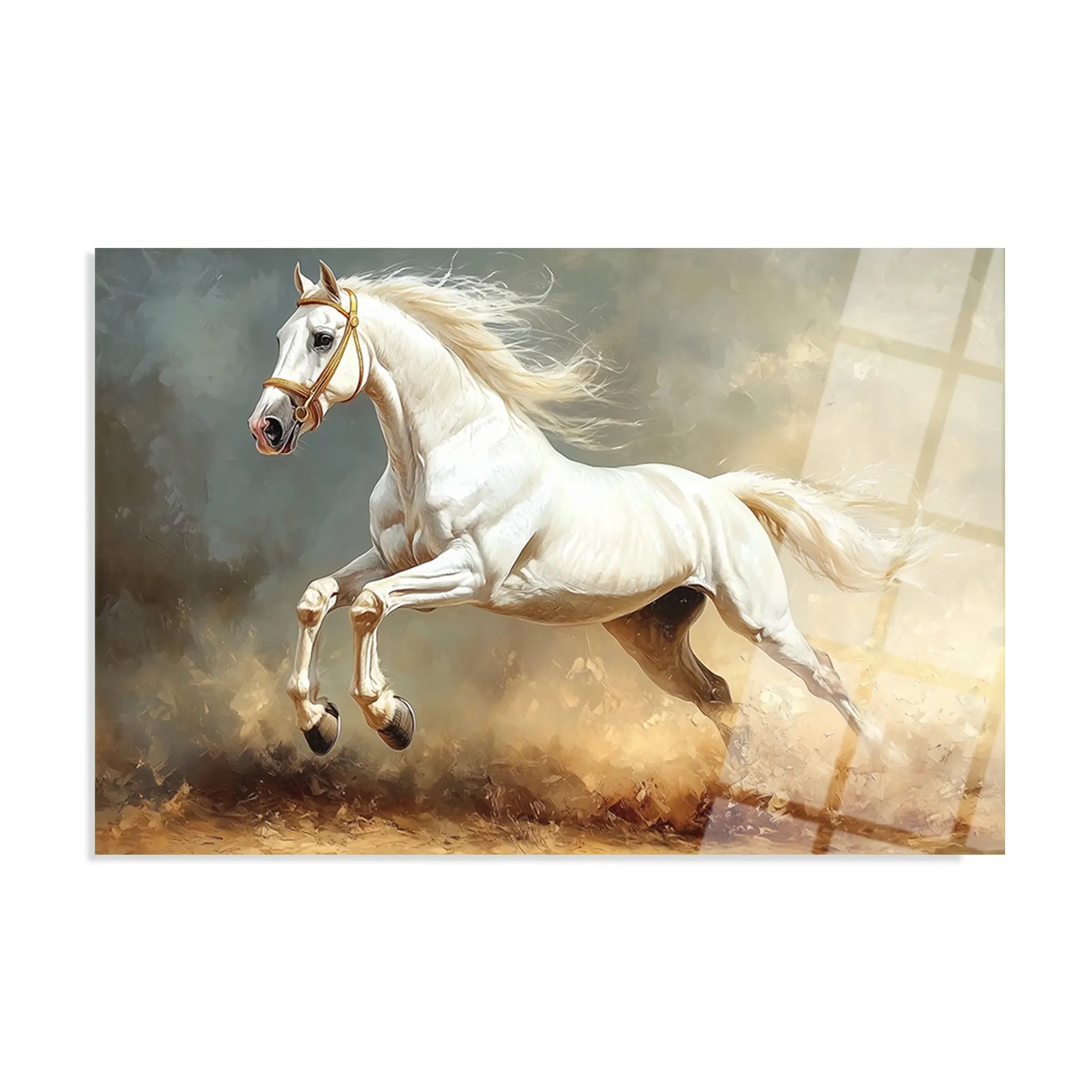 Horses Glass Wall Art GAD222-H 90 x 60 cm