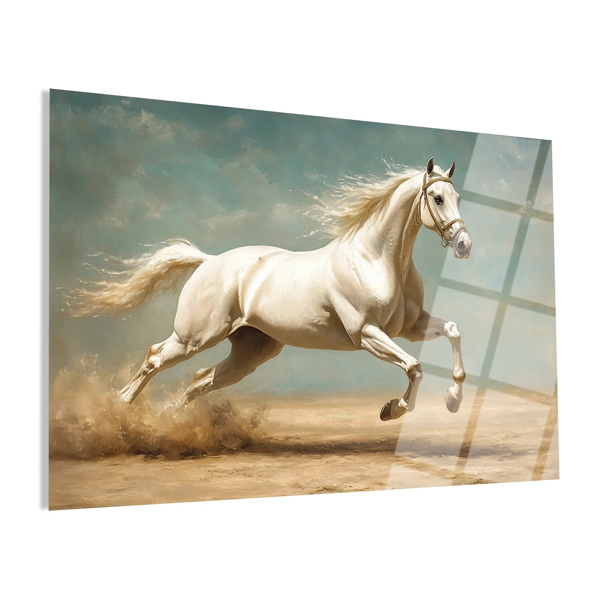 Horses Glass Wall Art GAD223-H 90 x 60 cm